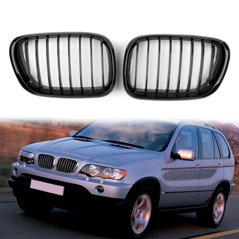 1998-2003 BMW X5 E53 Front Kidney Grill Mesh Grille Gloss Black/Matt Black Generic