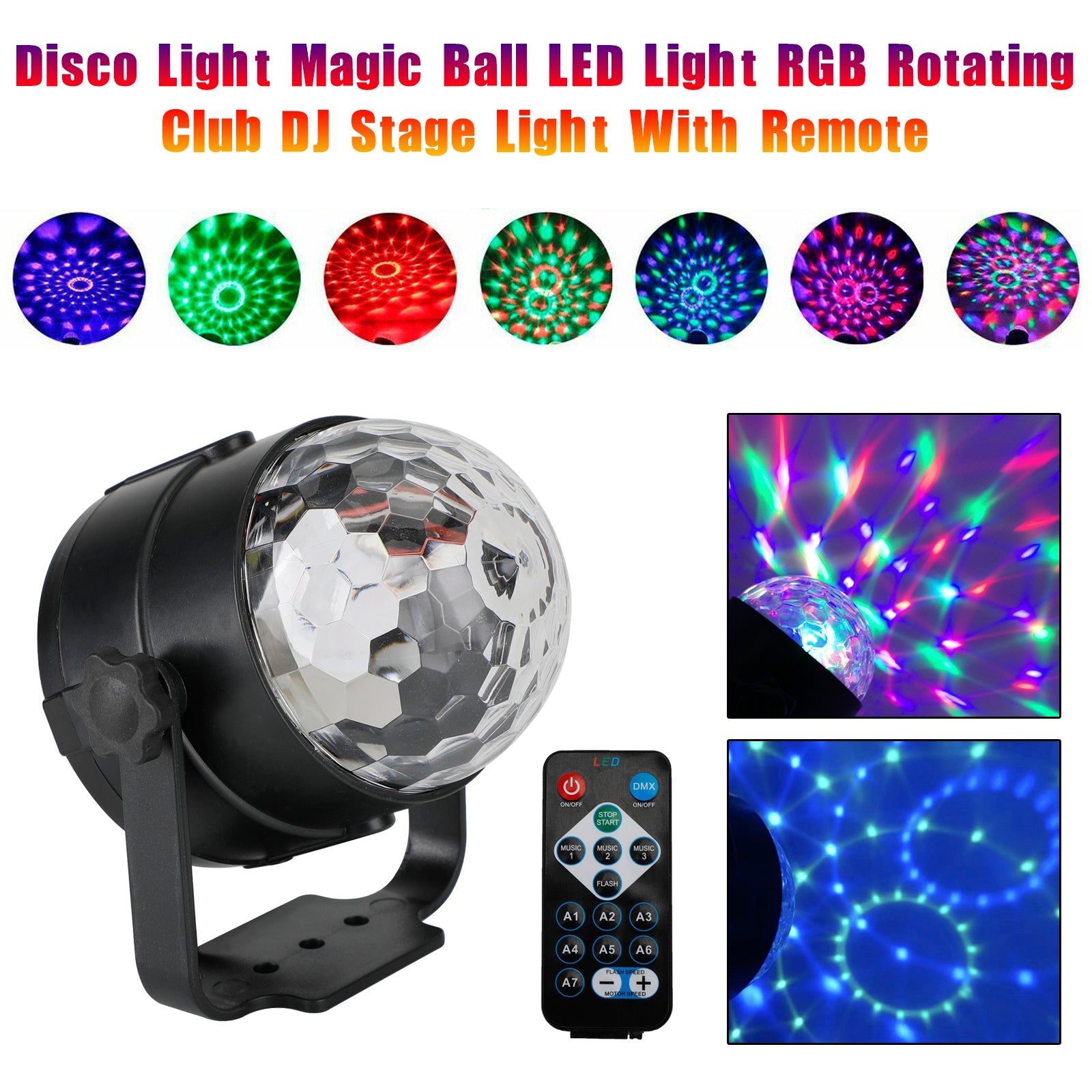 Lumière Disco boule magique lumière LED rvb rotatif Club DJ lumière de scène avec télécommande