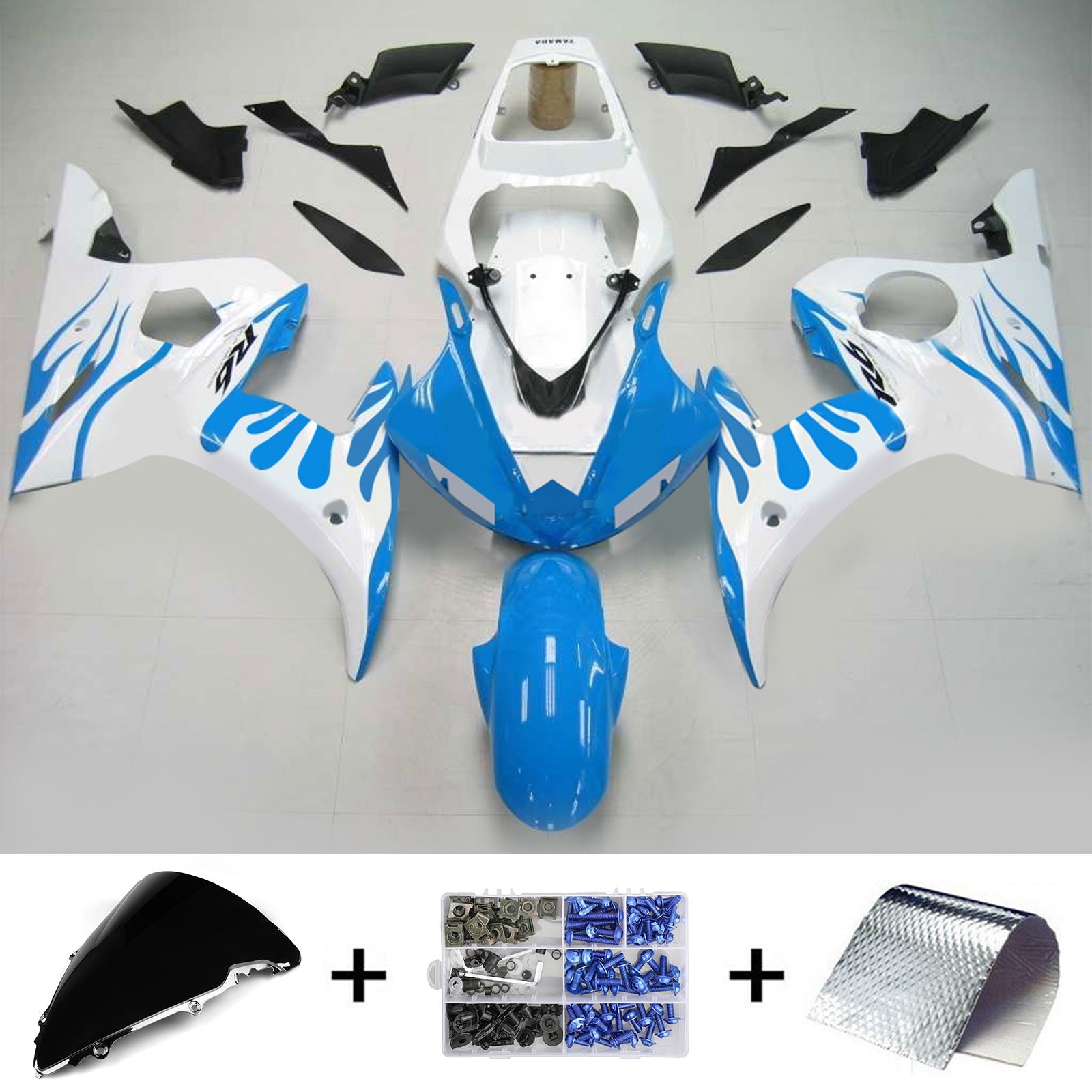 2005 Yamaha YZF 600 R6 Injection Fairing Kit Bodywork Plastic ABS #138