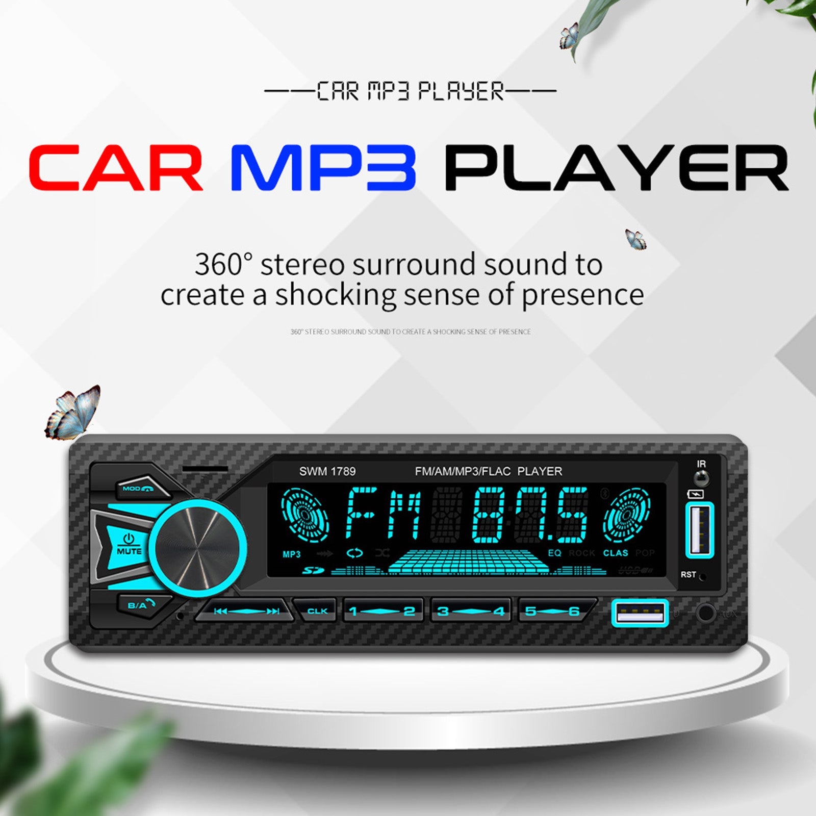 AI Spraakbesturing Bluetooth Stereo Radio FM Auto MP3 Speler Kaart U Disk Autoradio