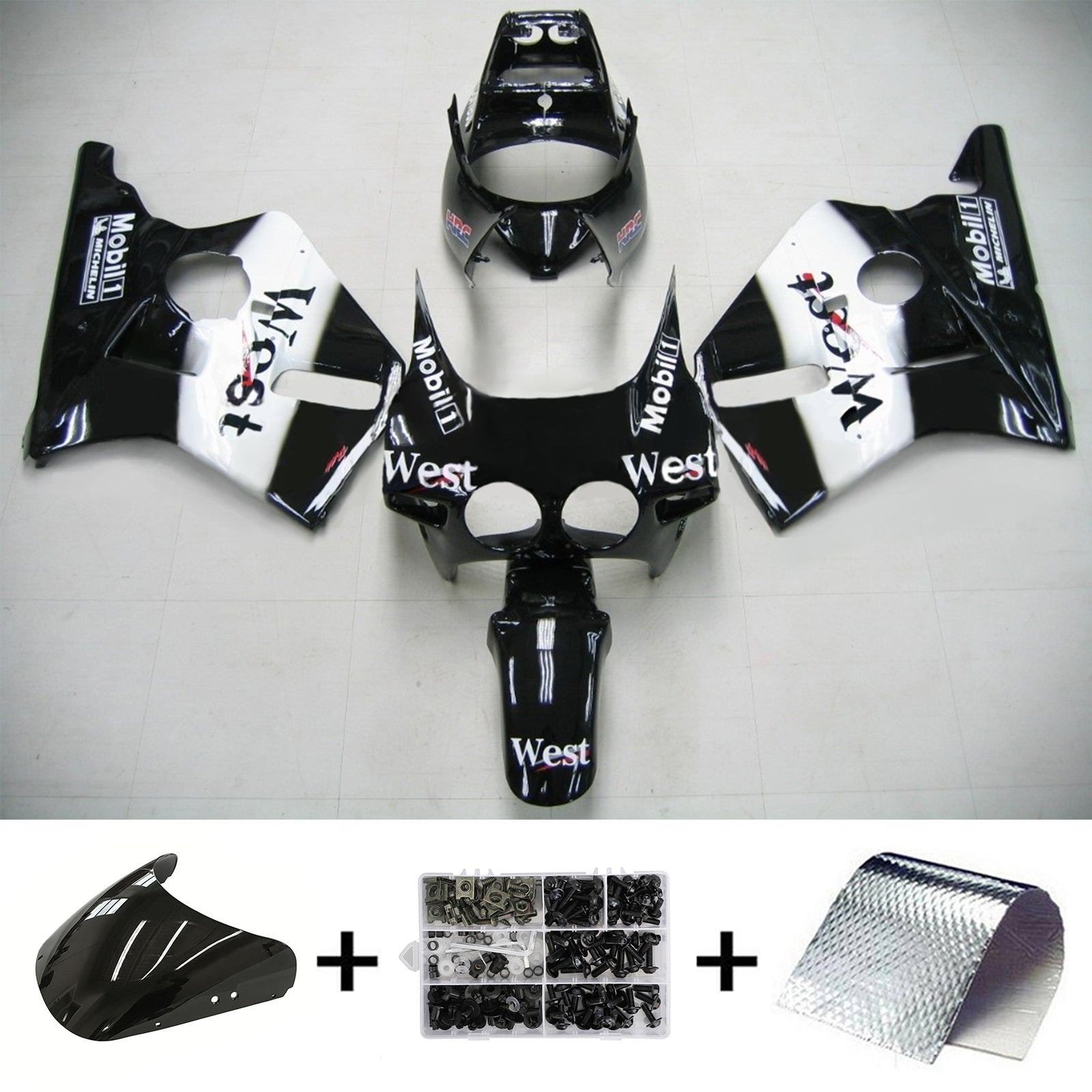 1987-1989 Honda CBR400RR NC23 Kit de carénage d'injection Amotopart carrosserie plastique ABS #102