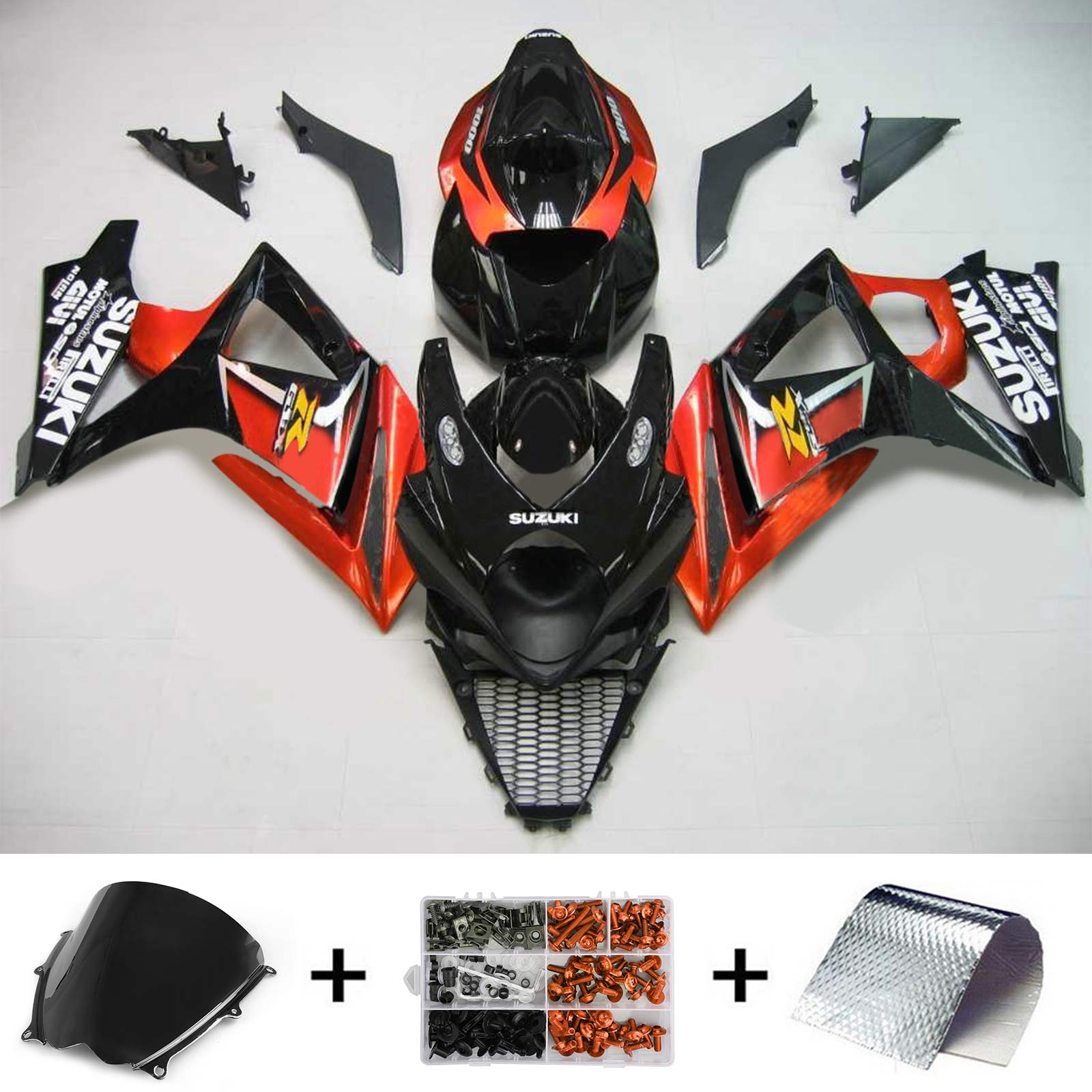 2007-2008 Suzuki GSXR1000 K7 Amotopart Injection Fairing Kit Bodywork Plastic ABS #101