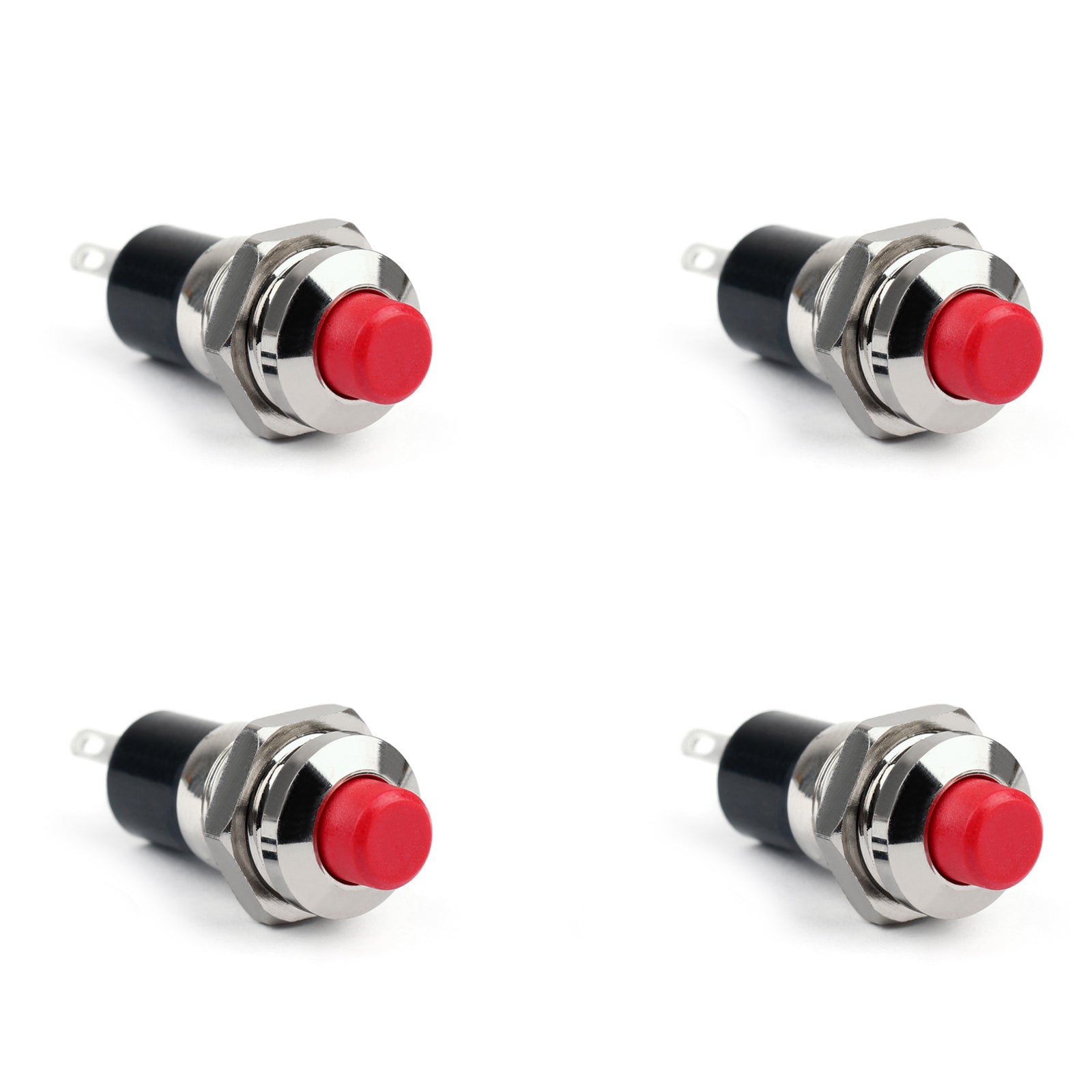 1Pcs New Mini Push Button SPST Momentary N/O OFF-ON Switch 10mm Red For Car