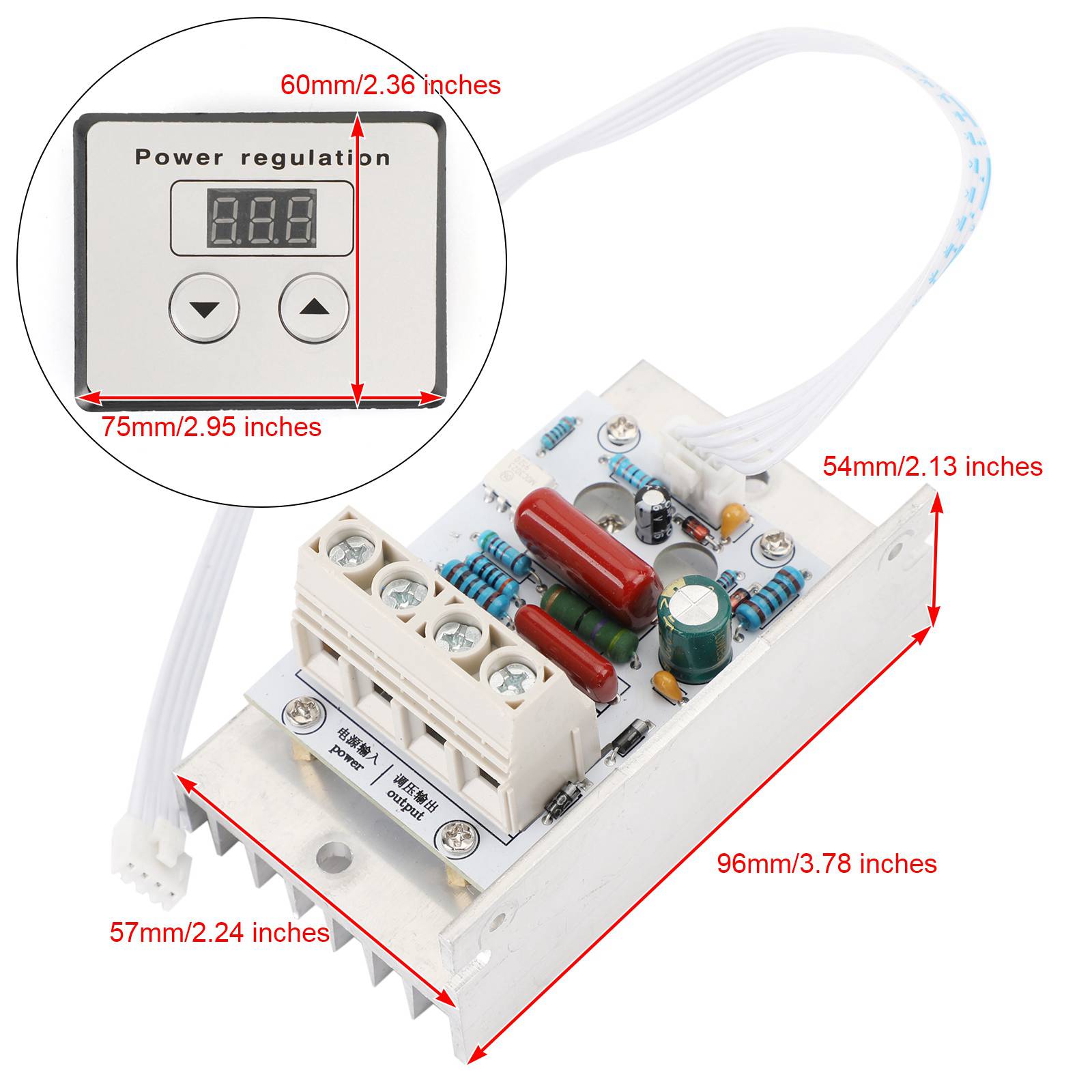 10000W SCR Digital Voltage Regulator Speed Control Dimmer Thermostat AC 220V 80A