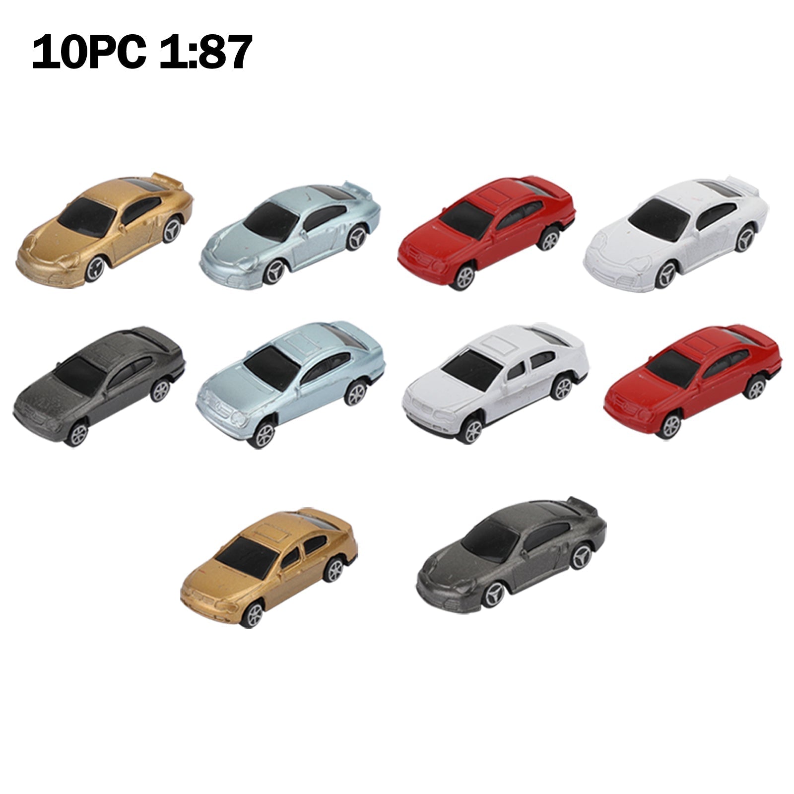 10Pcs HO Scale Model Car 1:87 Building Train Scenery Architecture Model