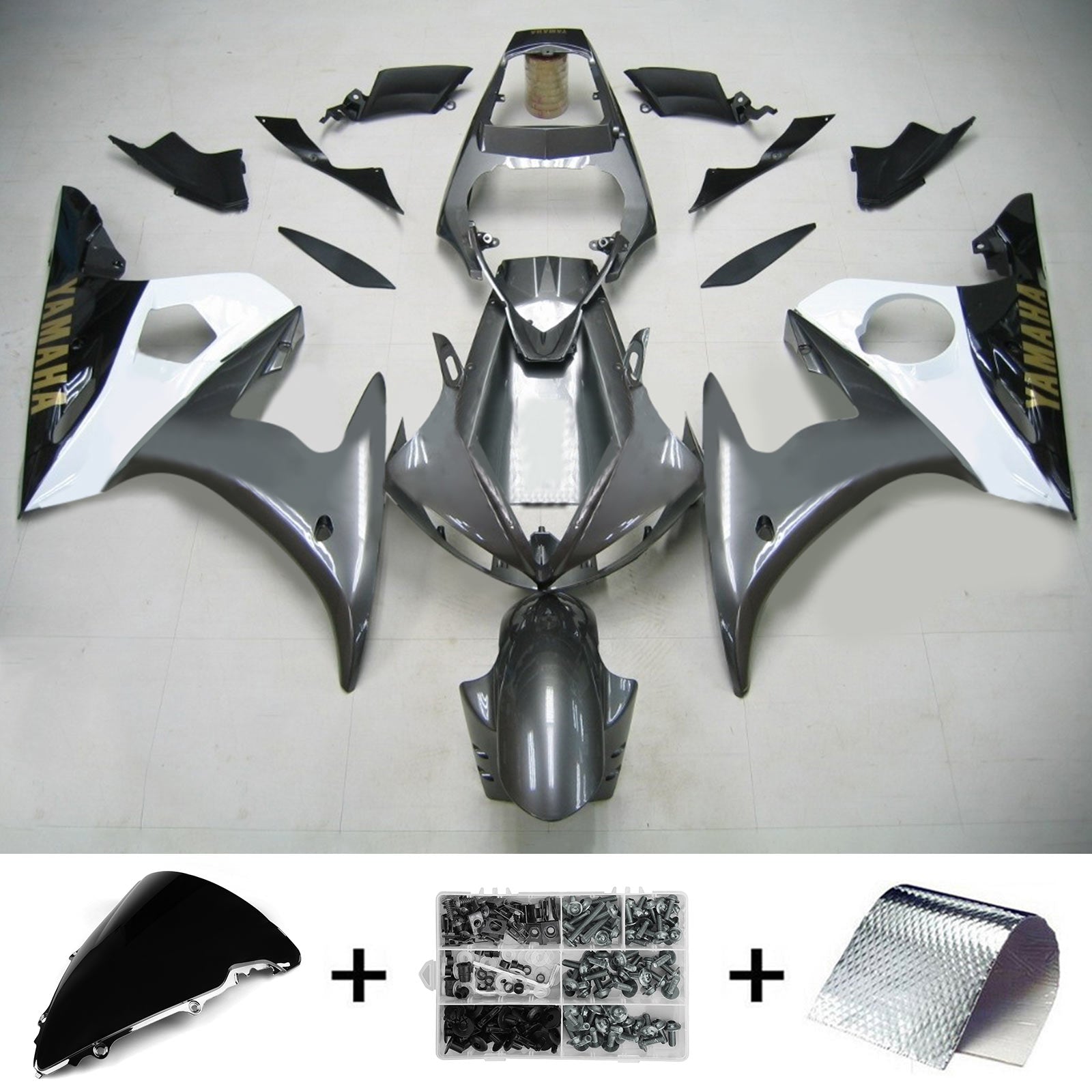 2003-2004 Yamaha YZF 600 R6 2006-2009 R6S Kit de carénage d'injection Amotopart carrosserie plastique ABS #101