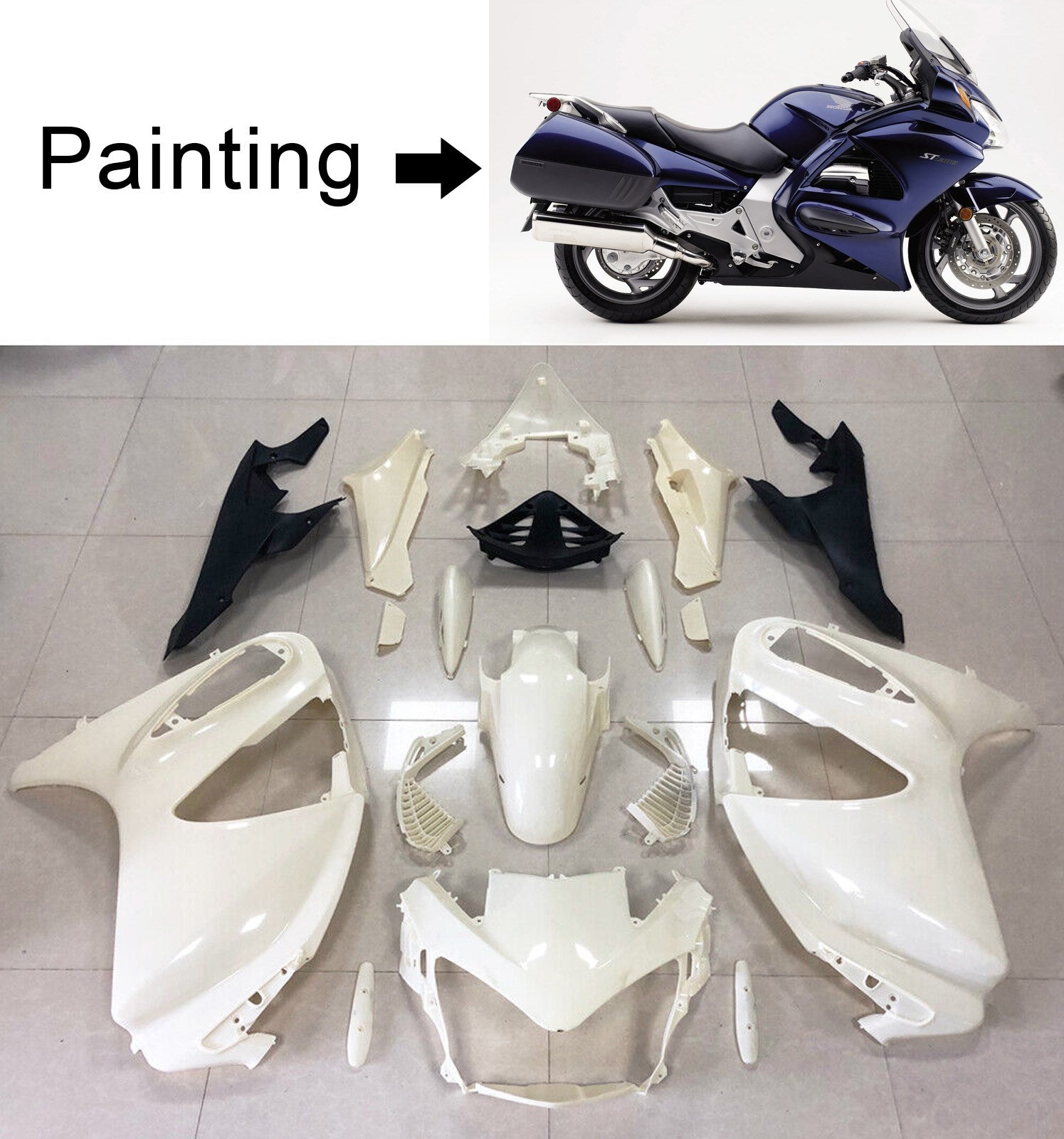 2002-2016 Honda STX1300 ST1300 Amotopart Injection Fairing Kit Bodywork #109