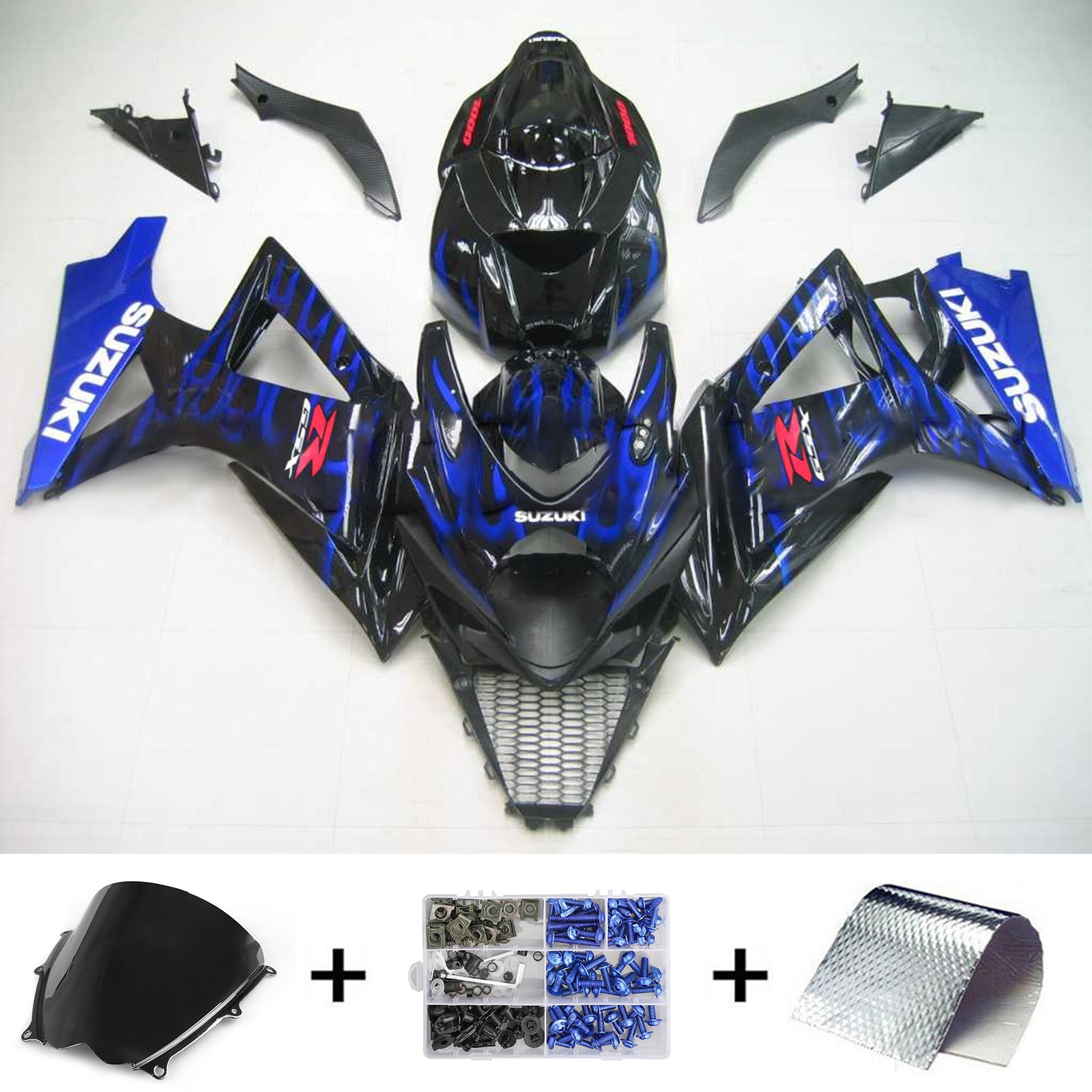 2007-2008 Suzuki GSXR1000 K7 Amotopart Injection Fairing Kit Bodywork Plastic ABS #124