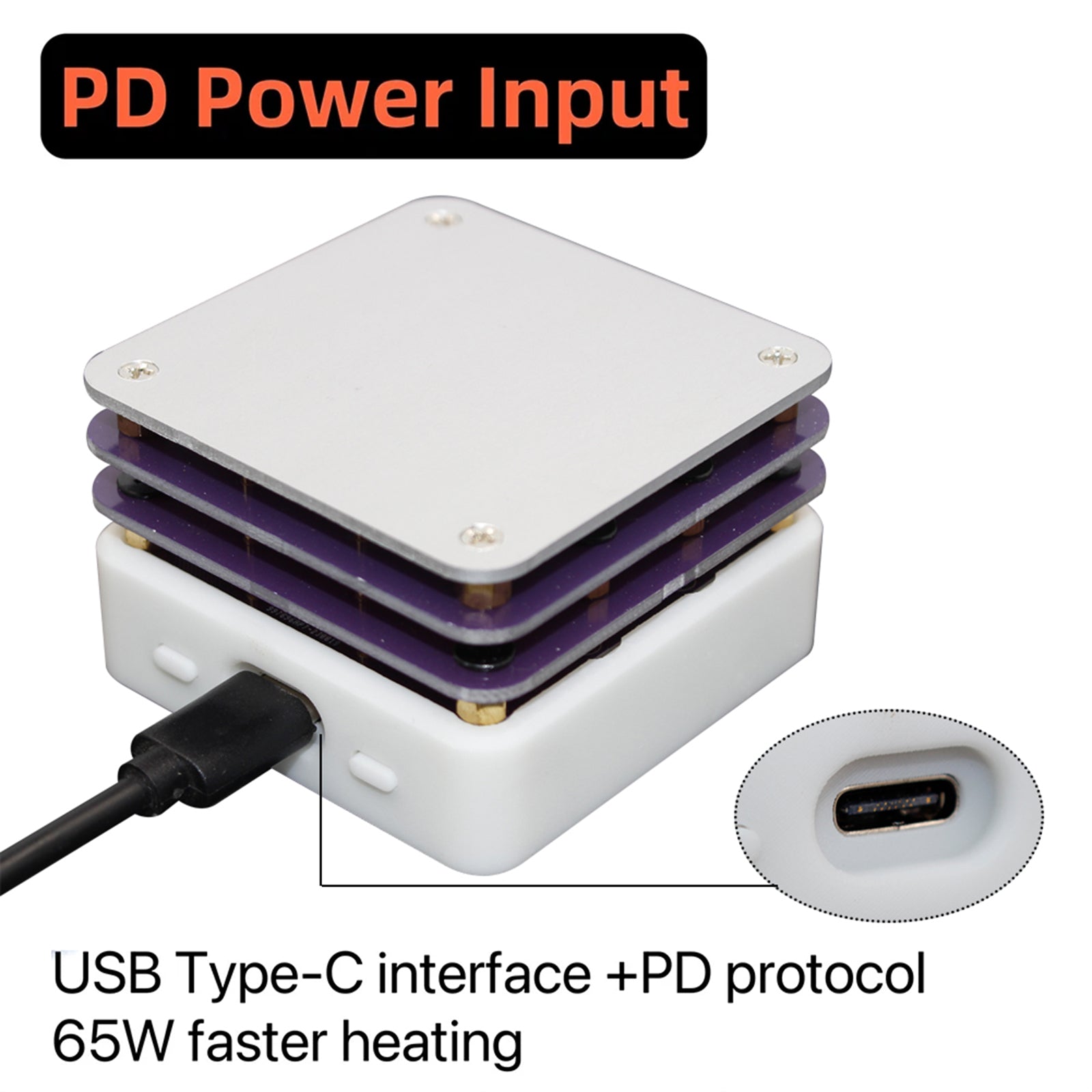 65W Mini Hot Plate PCB Board Lodding LCD Display Loddevarmestasjon