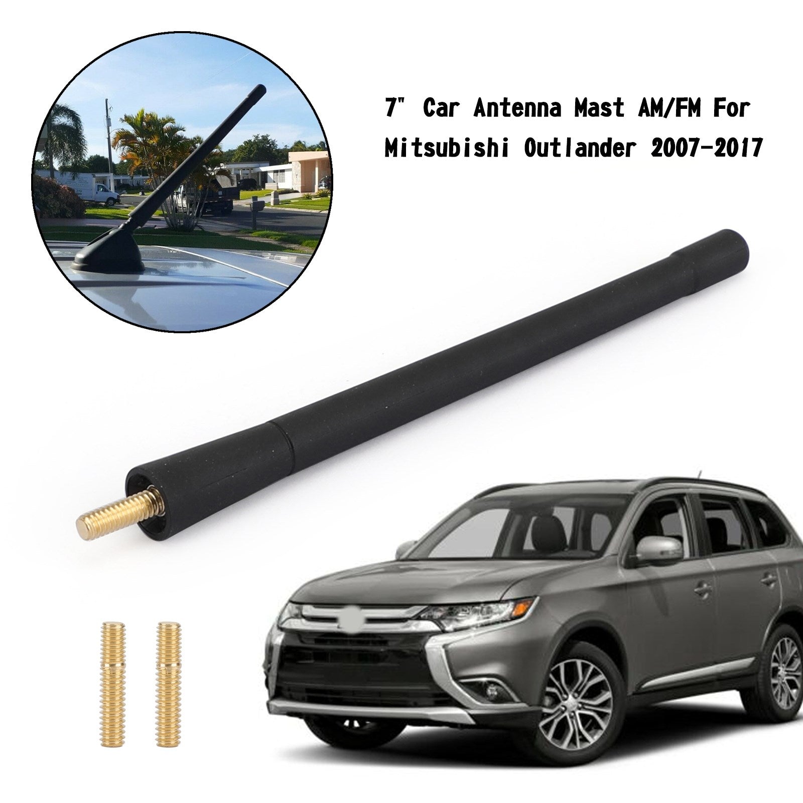 7 "Autoantennemast AM / FM voor Mitsubishi Outlander 2007-2017 Generiek