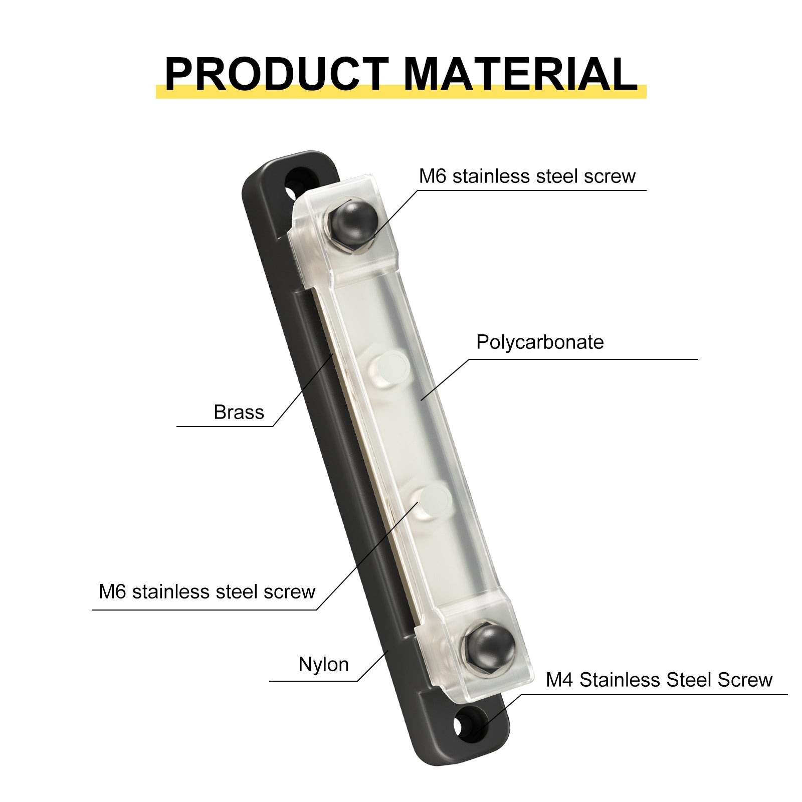 2/4/6/12 Way Dual-row Car Bus Bar Block with Dust Cover Distribution Terminal