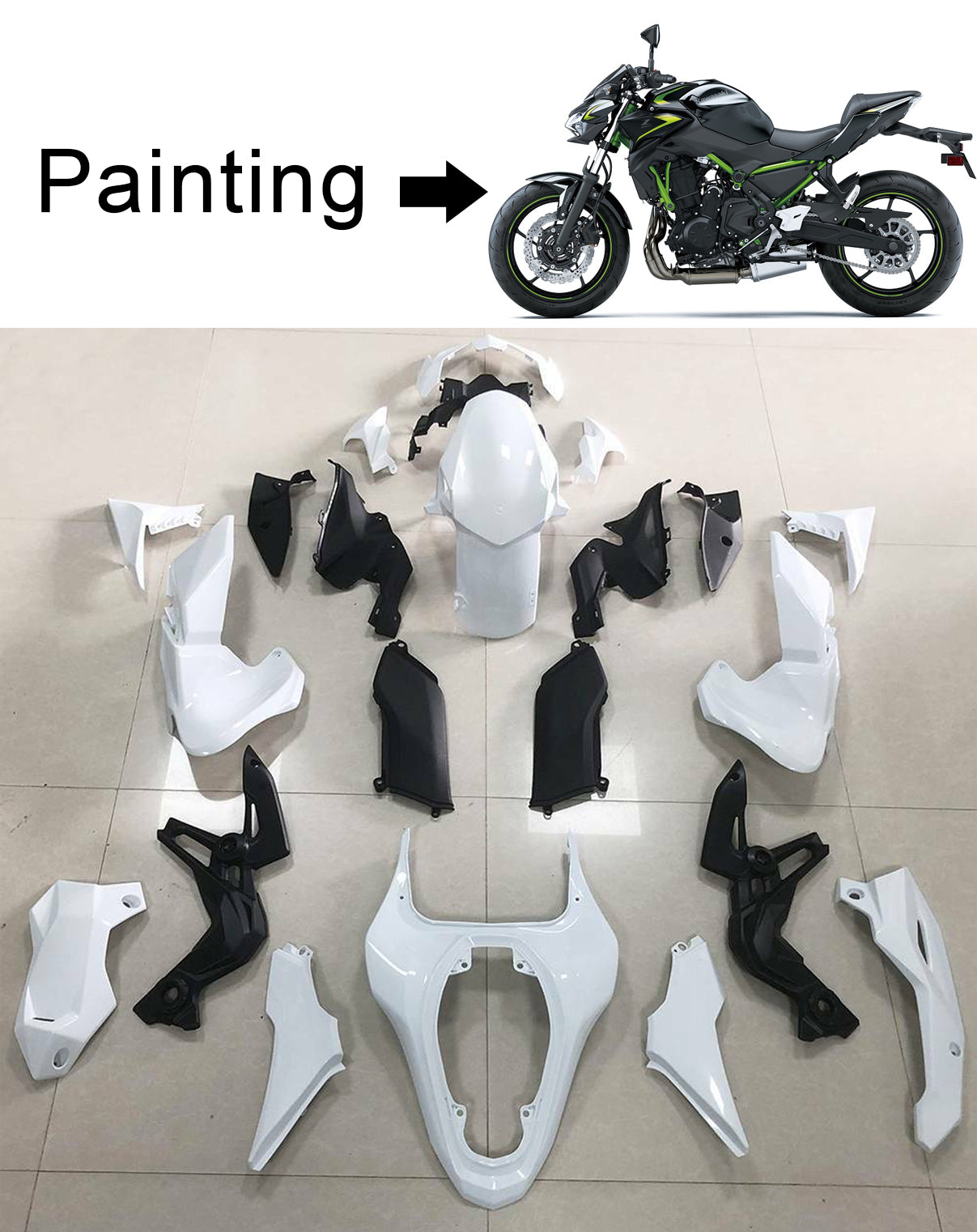 2020-2021 Kawasaki Z900 Amotopart Kit de carénage d'injection carrosserie plastique ABS #103