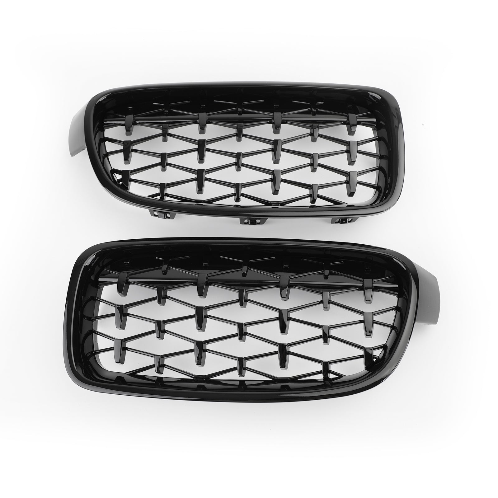 2012-2016 BMW F30 328i 335i Front Kidney Gloss Black Diamond Grille Grills Generic