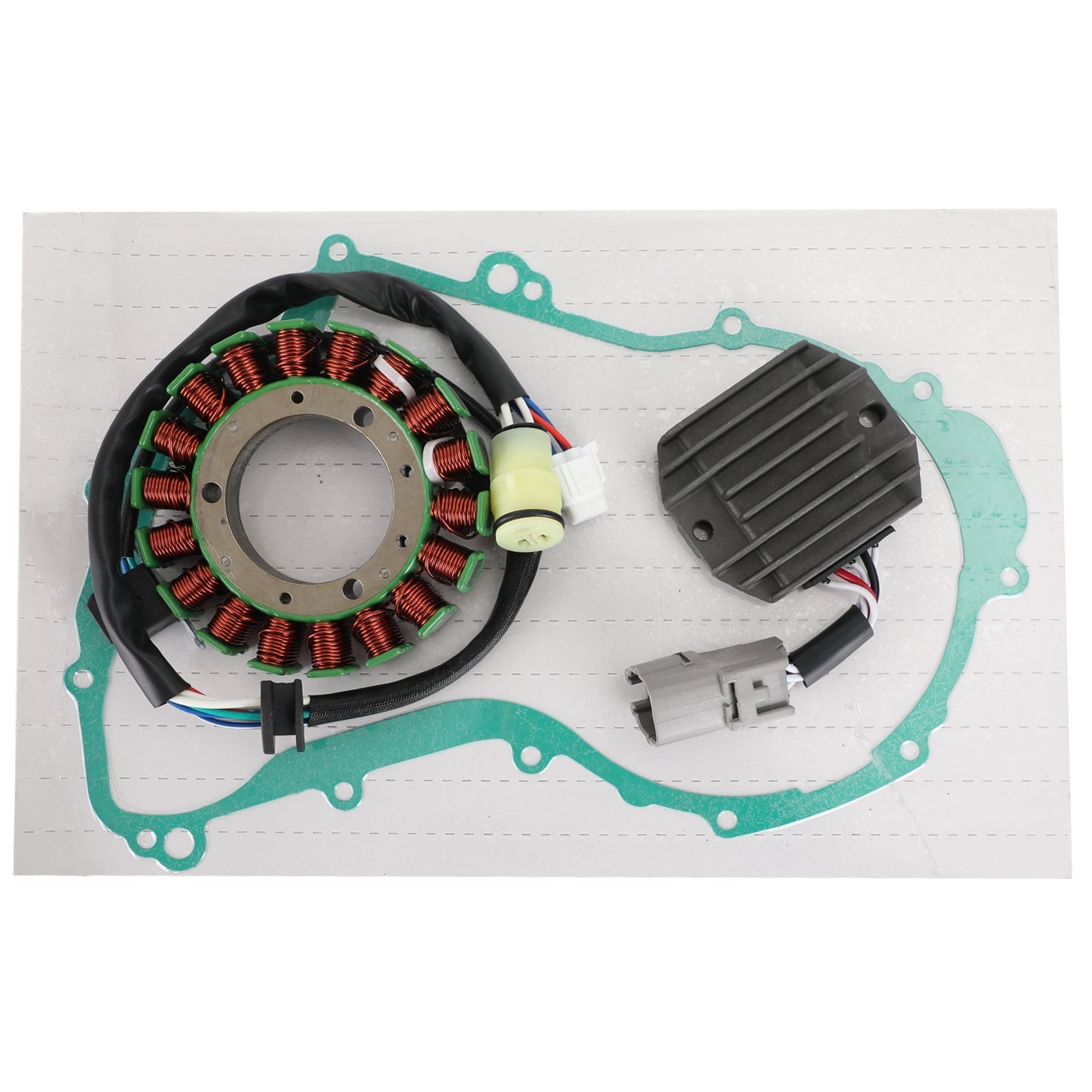 Magneto Stator + Spanningsgelijkrichter + Pakking Voor Yamaha Wolverine 350 YFM350FX 02-05 Fedex Express Generiek