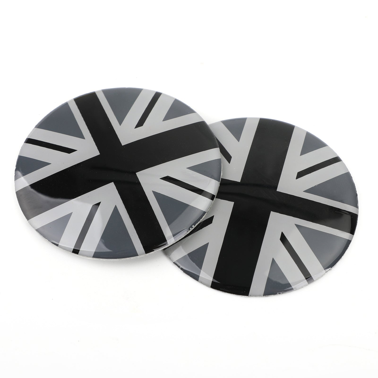 Wielcentrum naafdop embleem badge sticker zwarte Union Jack Britse vlag voor Mini Cooper