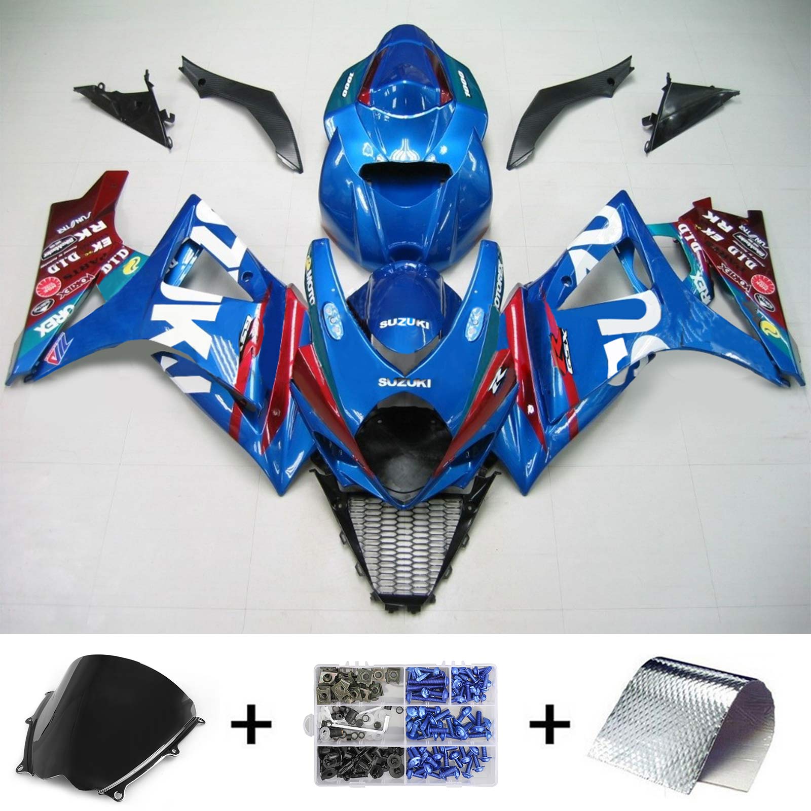 2007-2008 Suzuki GSXR1000 K7 Amotopart Injection Fairing Kit Bodywork Plastic ABS #121