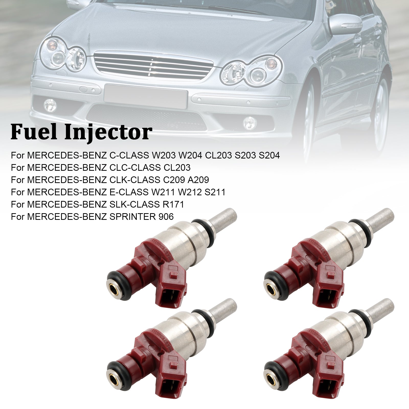 4 STKS Brandstofinjector A2710780023 Fit Mercedes Benz C-Klasse CLK-Klasse 1.8L