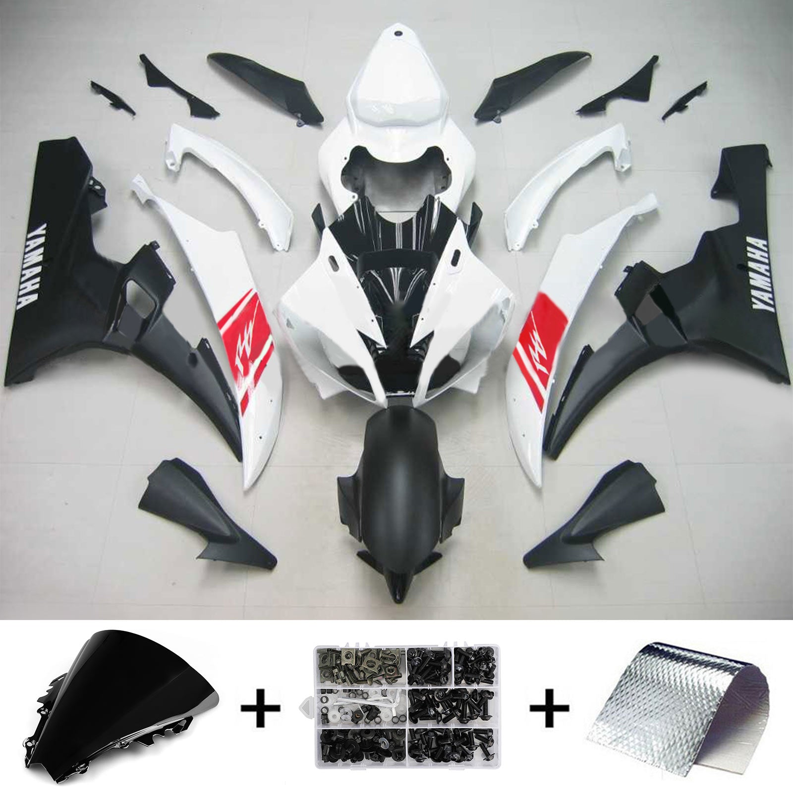 2006-2007 Yamaha YZF 600 R6 Amotopart Kit de carénage d'injection carrosserie plastique ABS #116