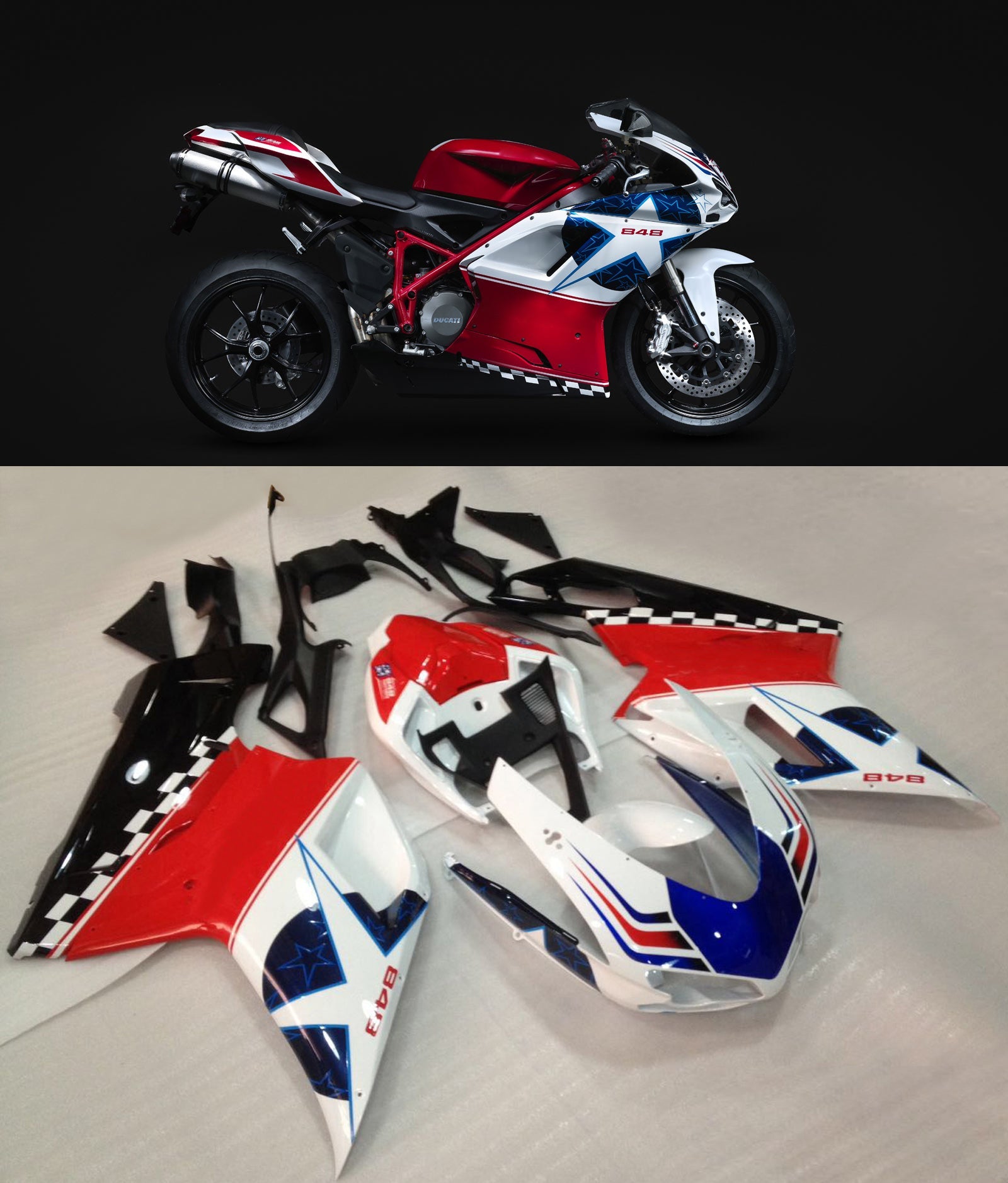 2007-2011 Ducati 1098 1198 848 Amotopart Fairing Kit