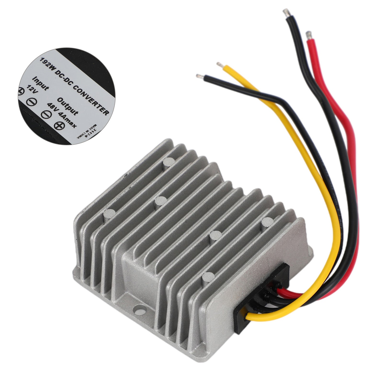 Waterproof 12V Step Up to 48V 4A 192W DC/DC Converter Regulator