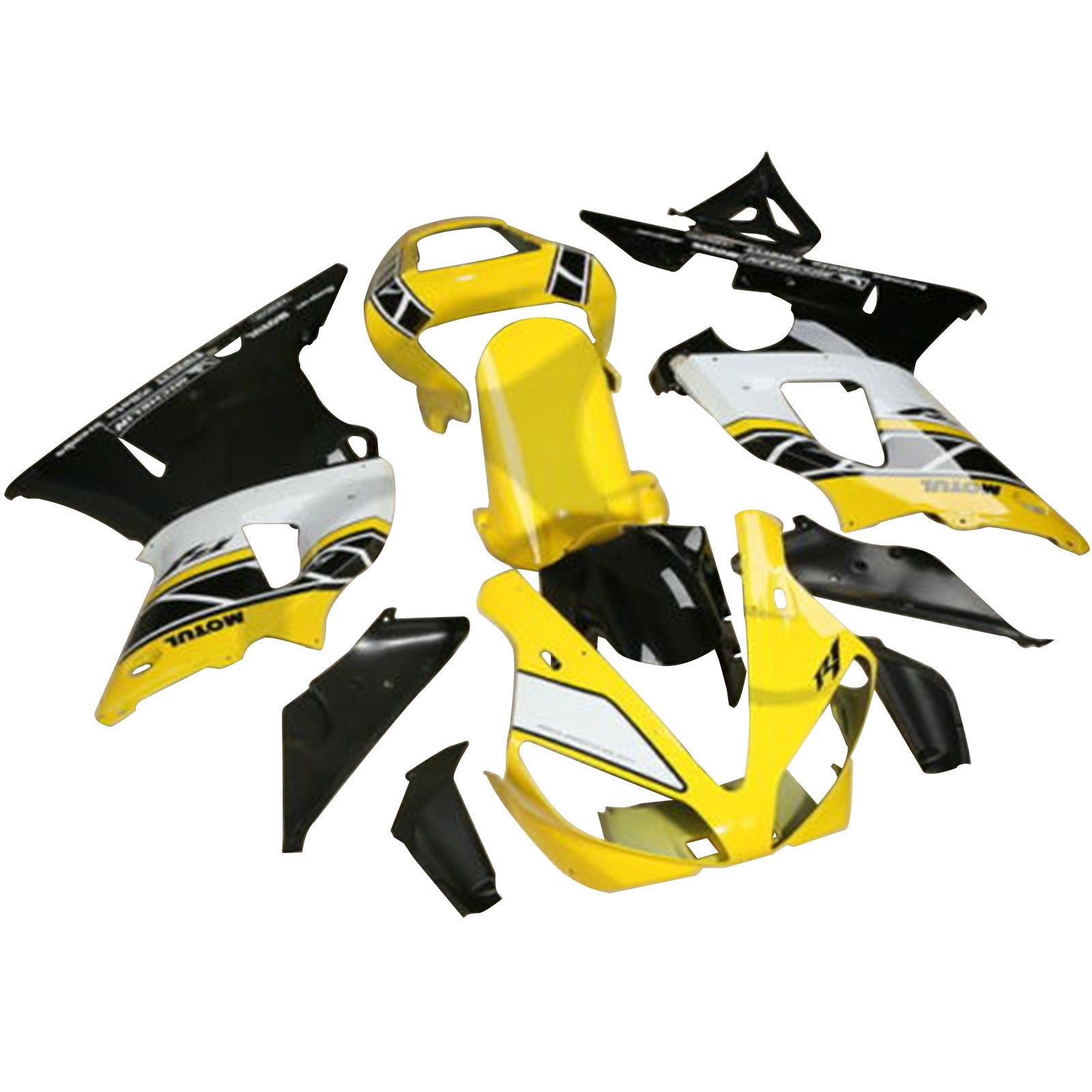 2001 Yamaha YZF R1 YZF-R1 1000 2000 Yellow Black ABS Fairing Bodywork Kit #15