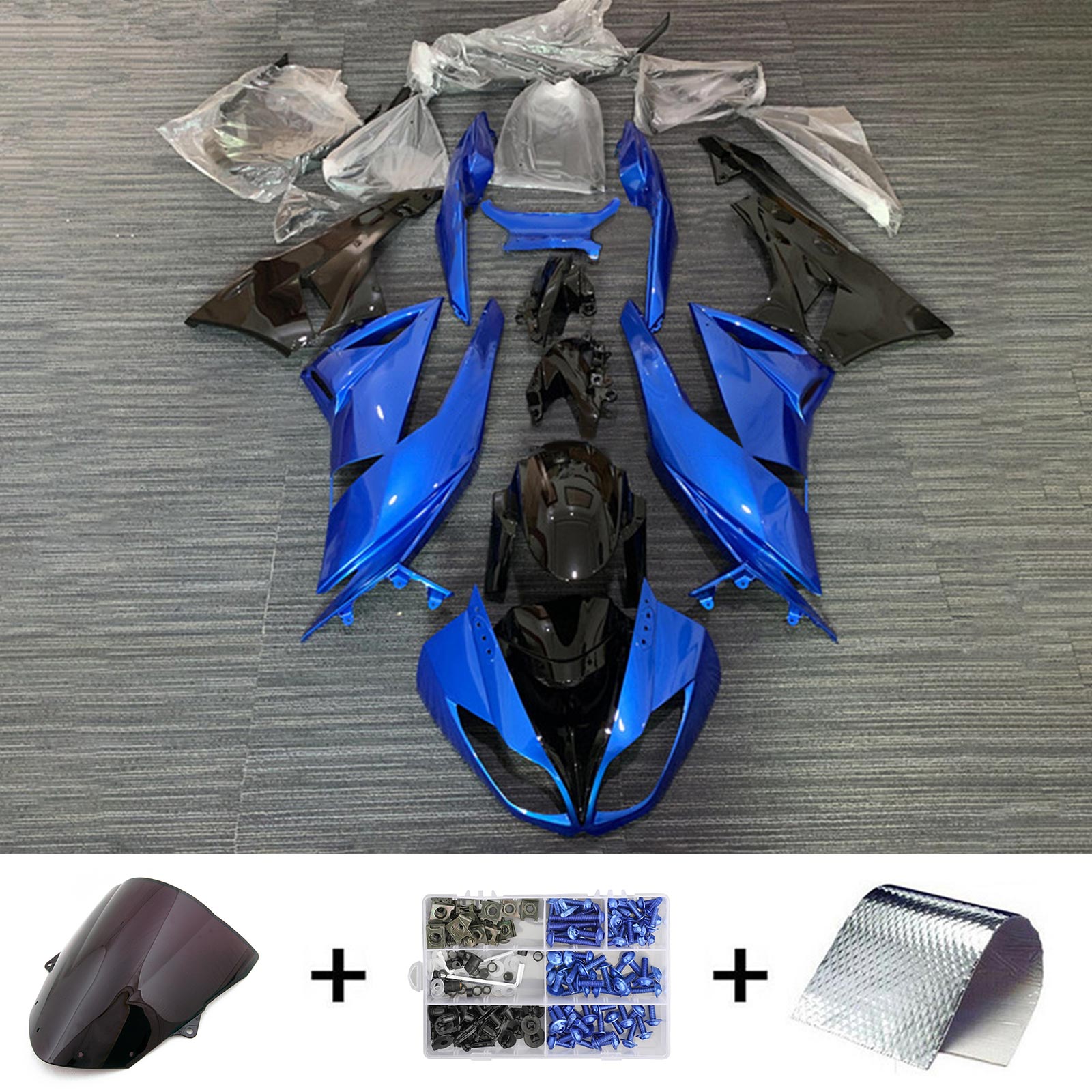 2009-2012 Kawasaki ZX6R 636 Kit de carenado Carrocería Plástico ABS