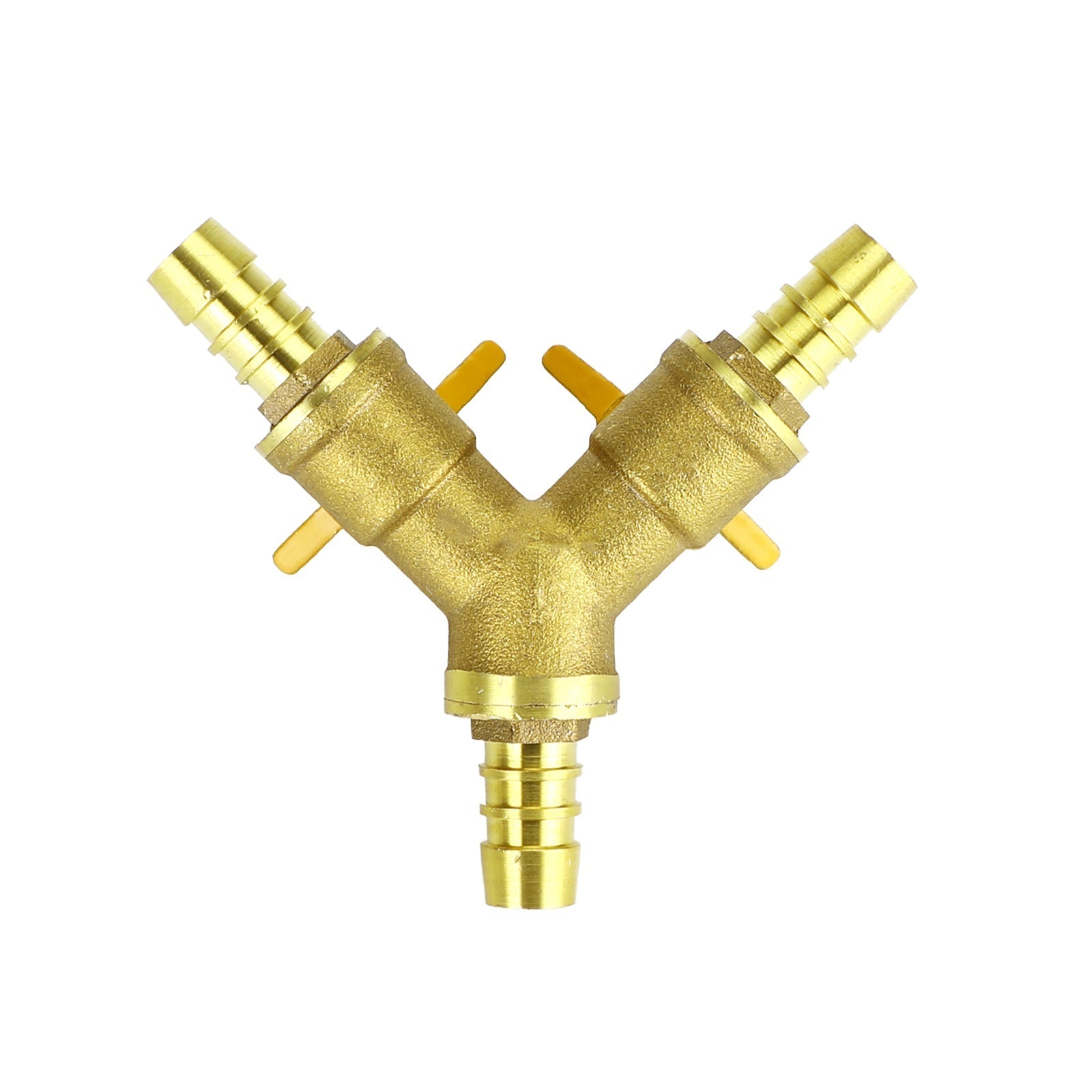 3/8" slangpilaar kogelkraan Y-vormige 3-weg connector weerhaak messing fitting OD 11 mm