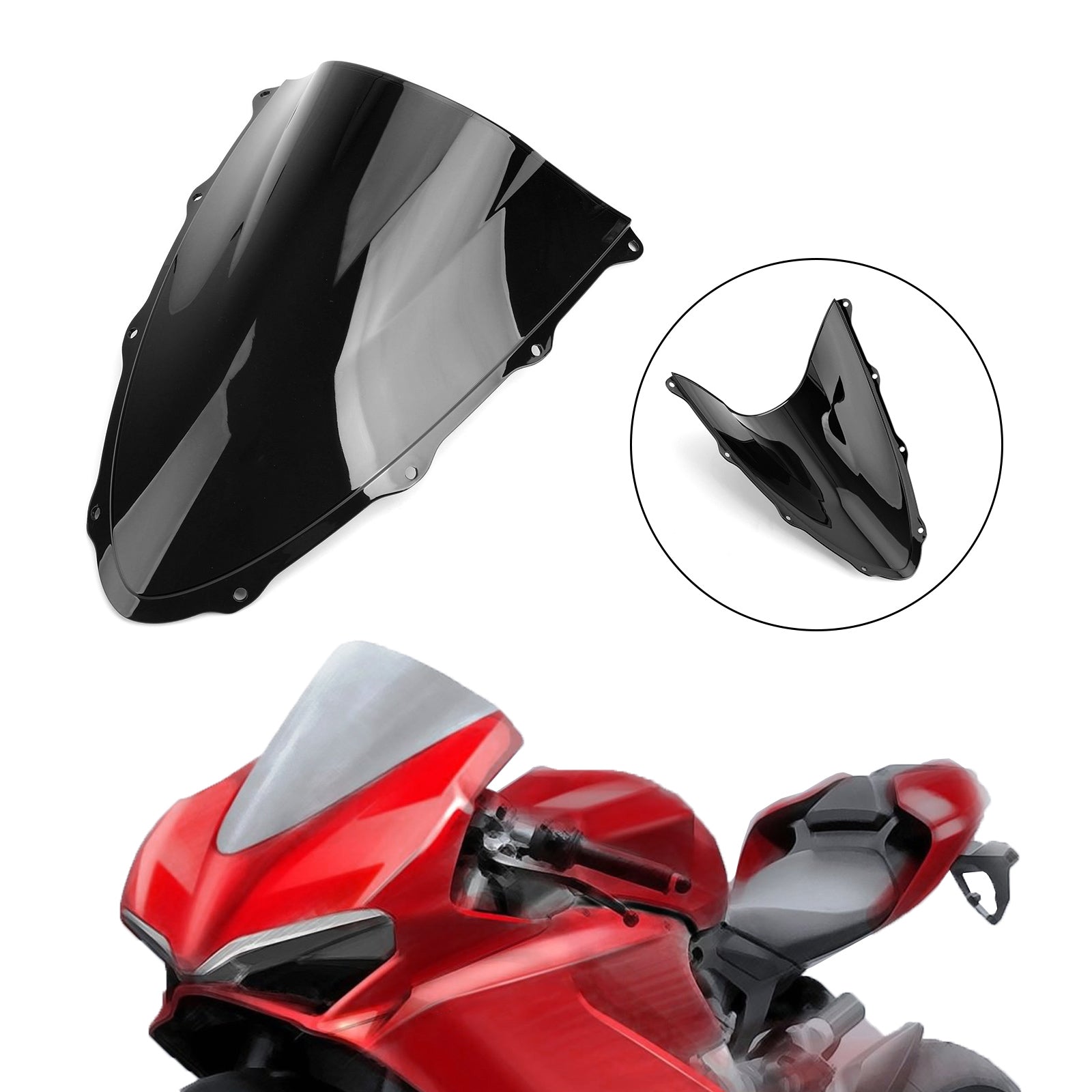 ABS plast motorsykkel frontrute for Ducati 959 1299 2015-2020 Generisk