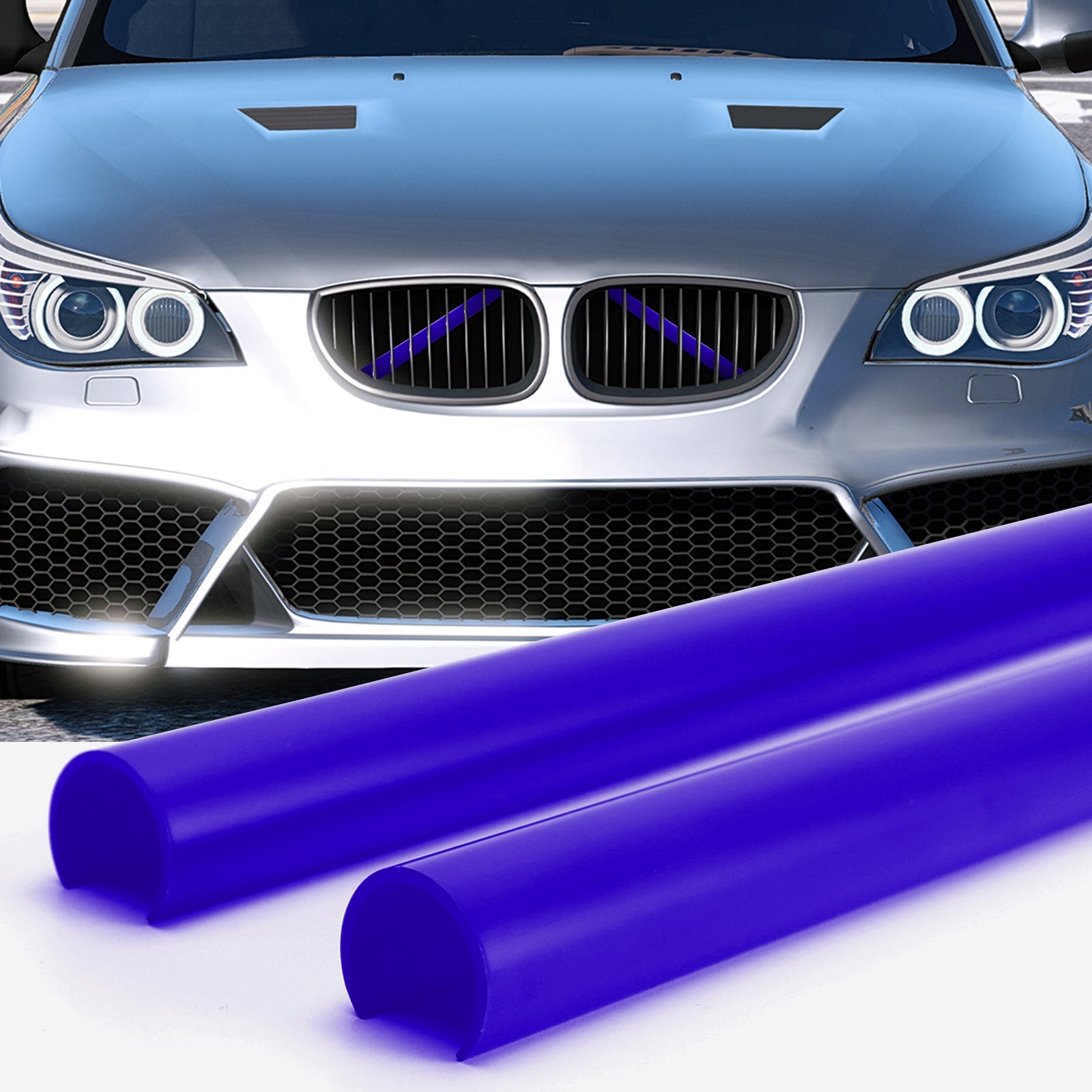 #E Kleur Ondersteuning Grill Bar V Brace Wrap voor BMW E60 Blauw Generiek