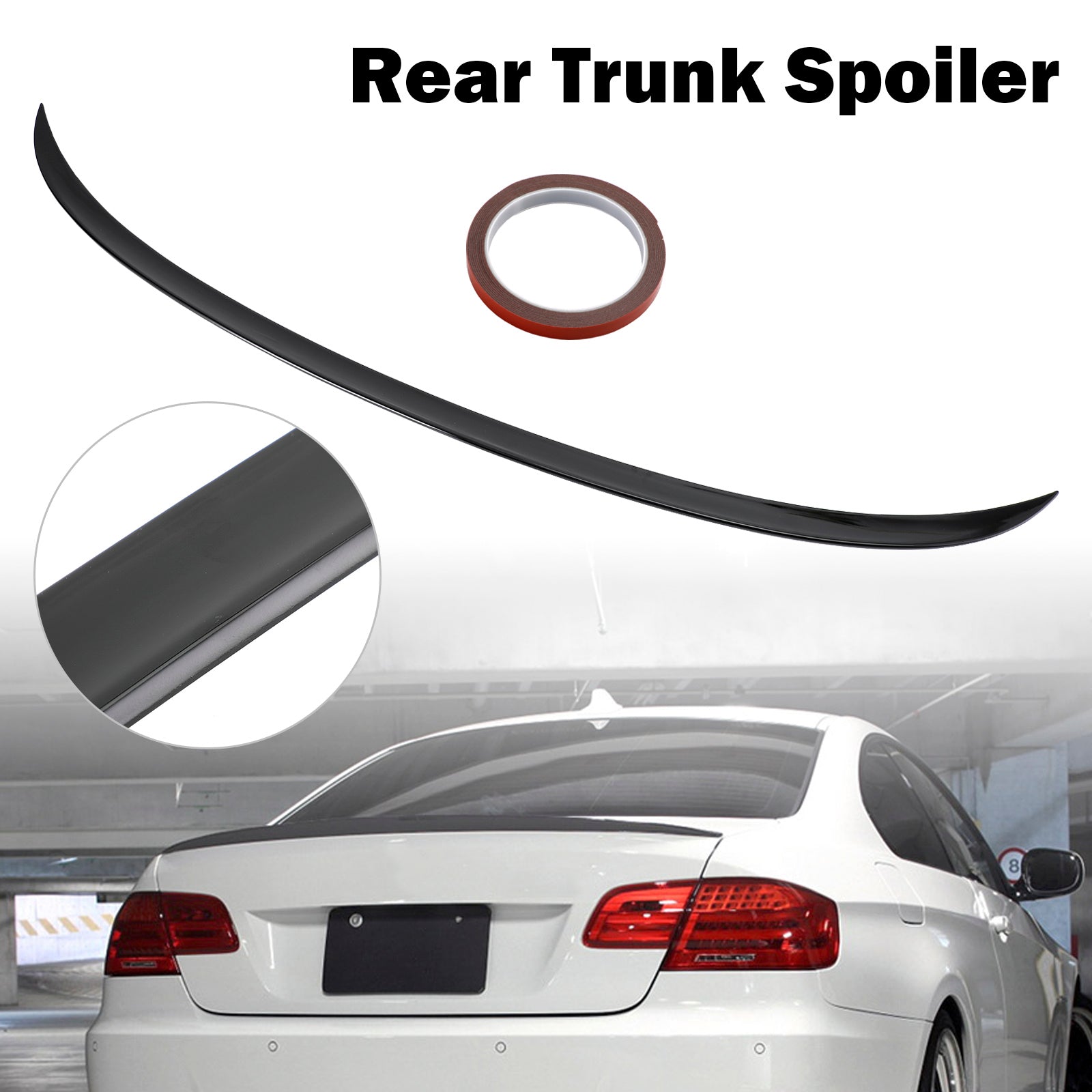 2005-2011 BMW E90 Série 3 Berline Coffre arrière Spoiler Lèvre Aile Brillant Noir