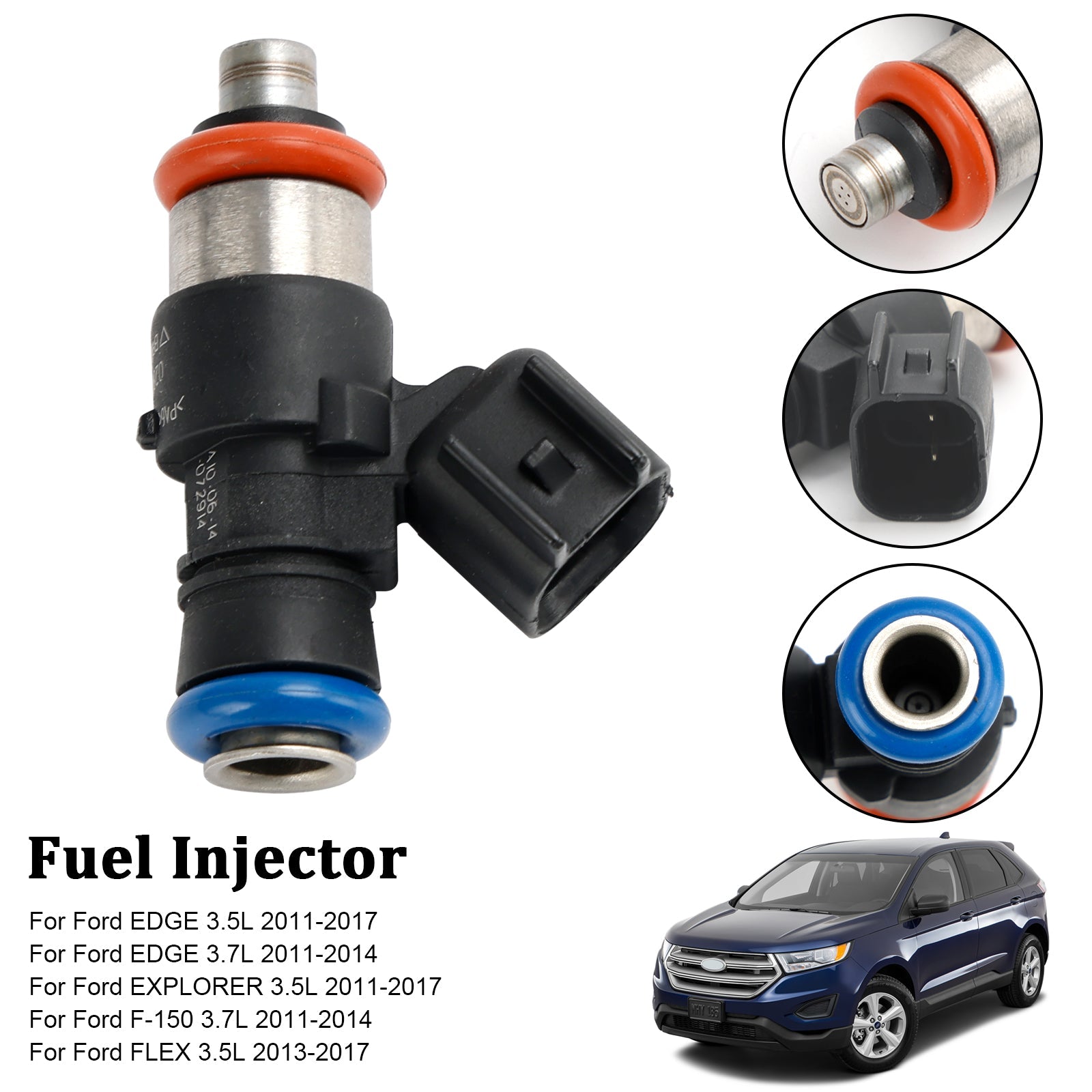 Injecteur de carburant 0280158191 adapté à Ford Explorer Taurus Edge Flex 3,5l 2011 – 2017, 1 pièce