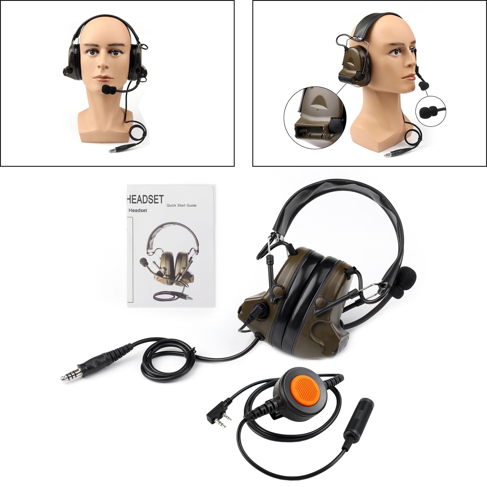 Z Tactical H50 Headset 6-Pin U94 PTT Voor Kenwood TH-D7 TH-F6 TH-K2 TH-21 TH-28