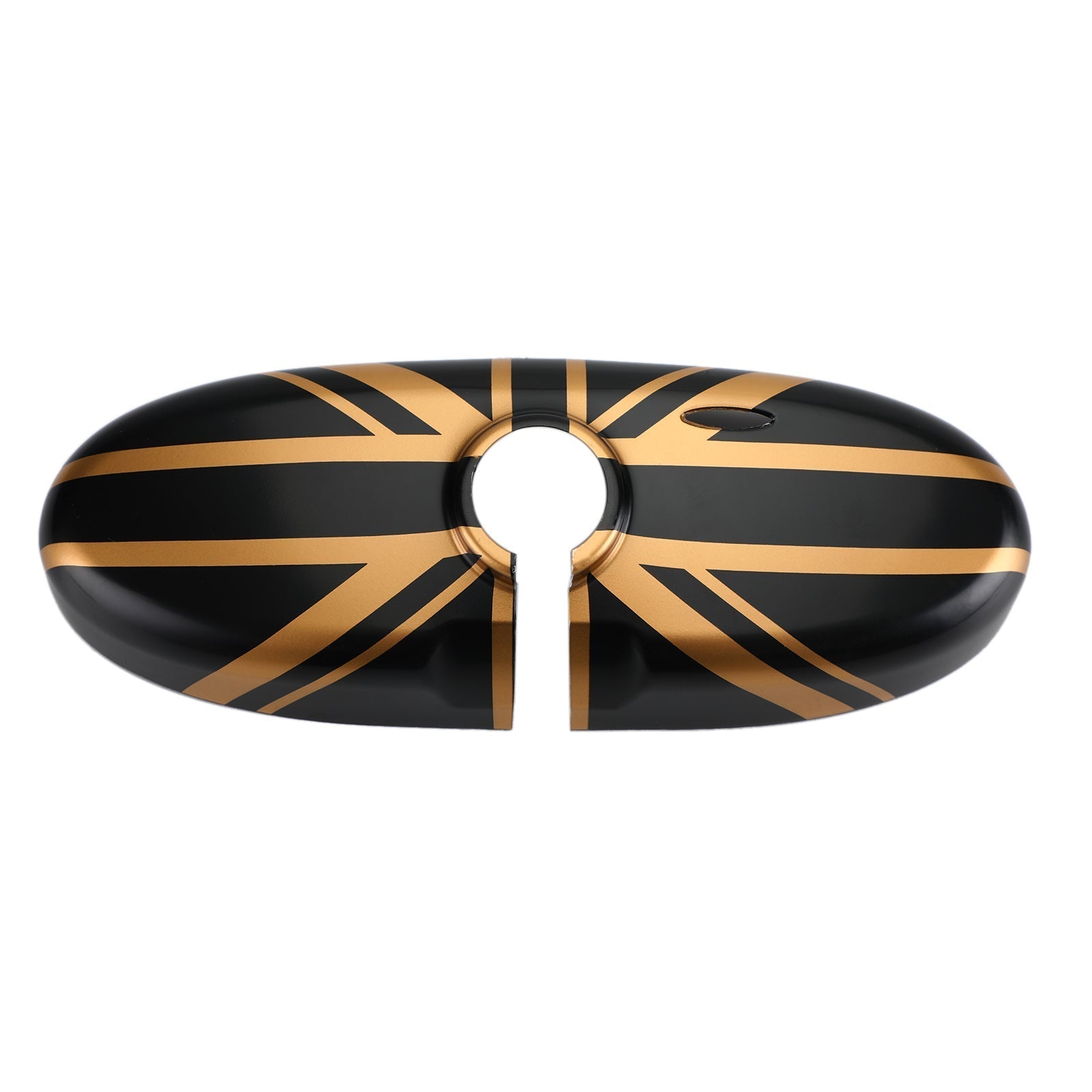 Union Jack UK Flag Rear View Mirror Cover for MINI Cooper R55 R56 R57 Black/Gold