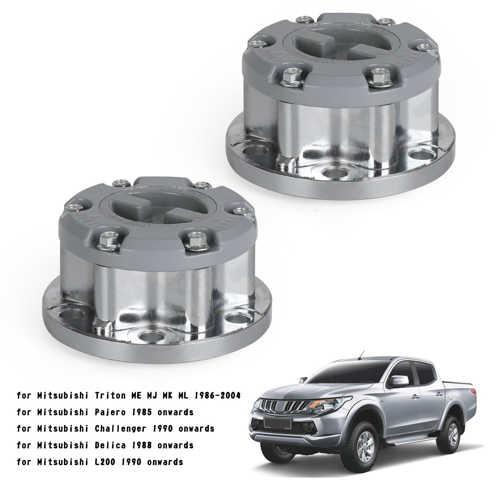 2x Free Lock Wheeling Hubs For Mitsubishi Triton ME MJ MK ML Pajero Delica L200 Generic