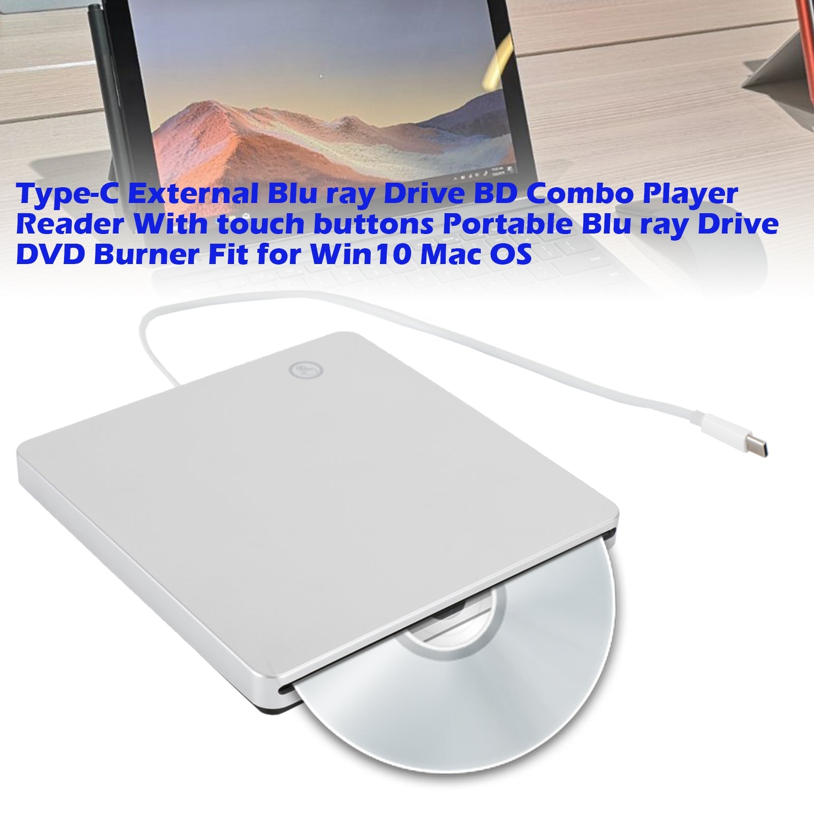 Type-C externe draagbare Blu-ray-drive DVD-combospeler-lezer voor Win10 Mac OS