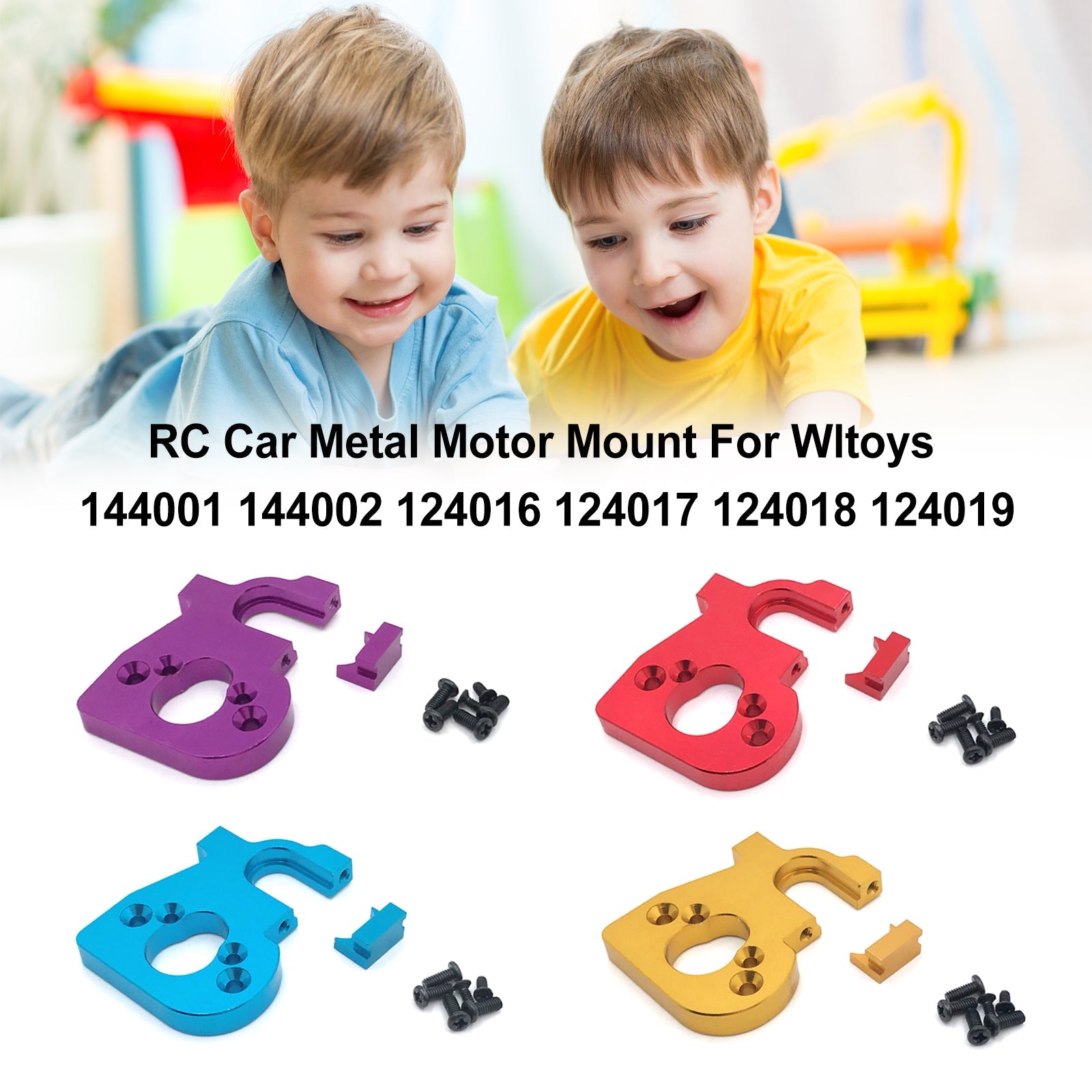 Support de moteur en métal pour voiture RC, pour Wltoys 144001 144002 124016 124017 124018 124019