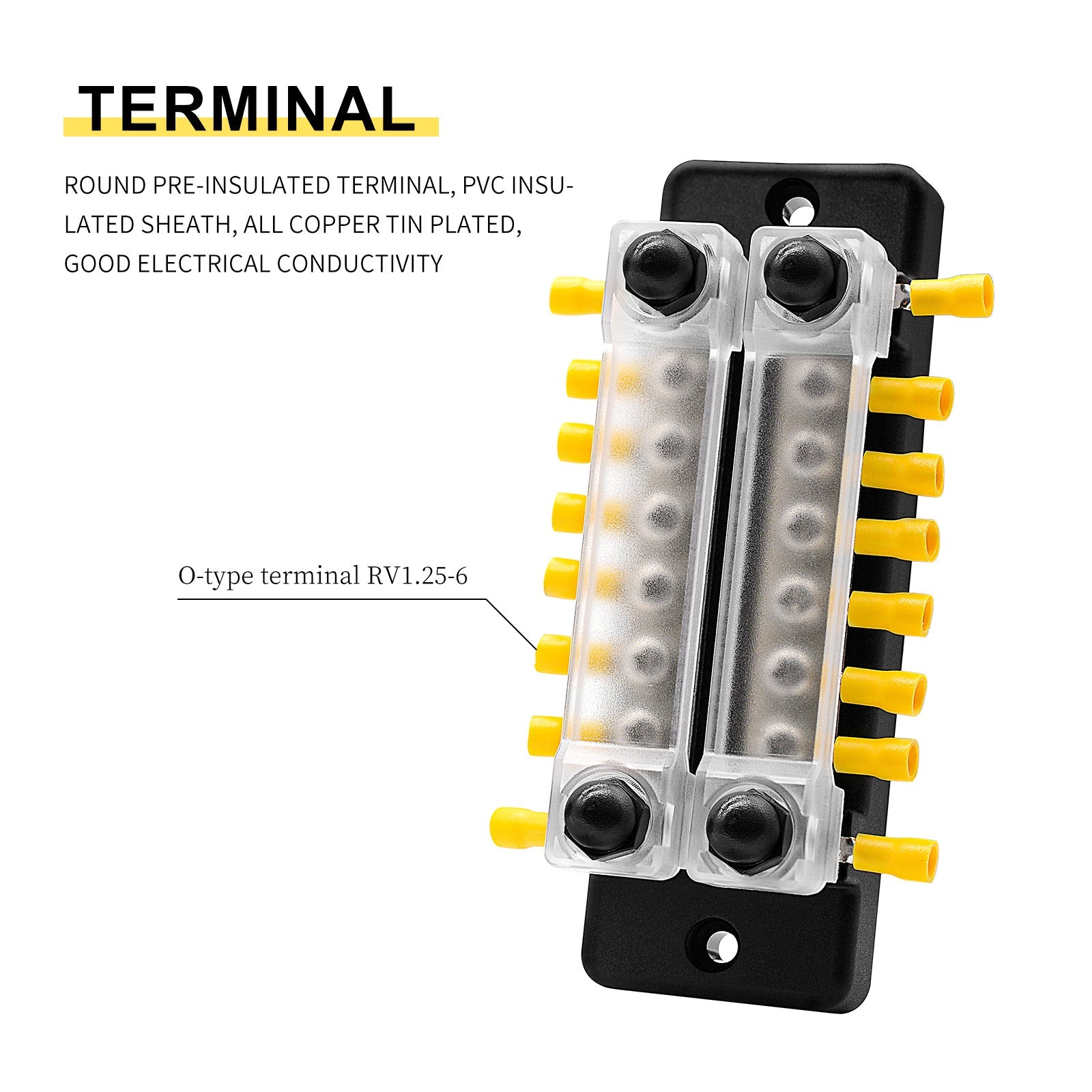 2/4/6/12 Way Dual-row Car Bus Bar Block Distribution Terminal For Auto Marine