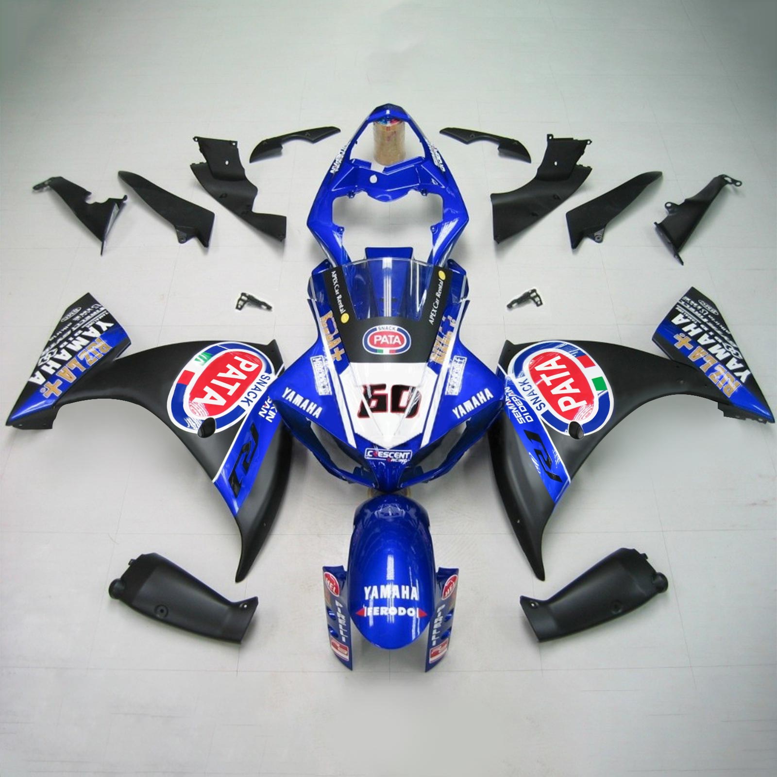 2012-2014 Yamaha YZF 1000 R1 Amotopart Kit de carénage d'injection carrosserie plastique ABS #135