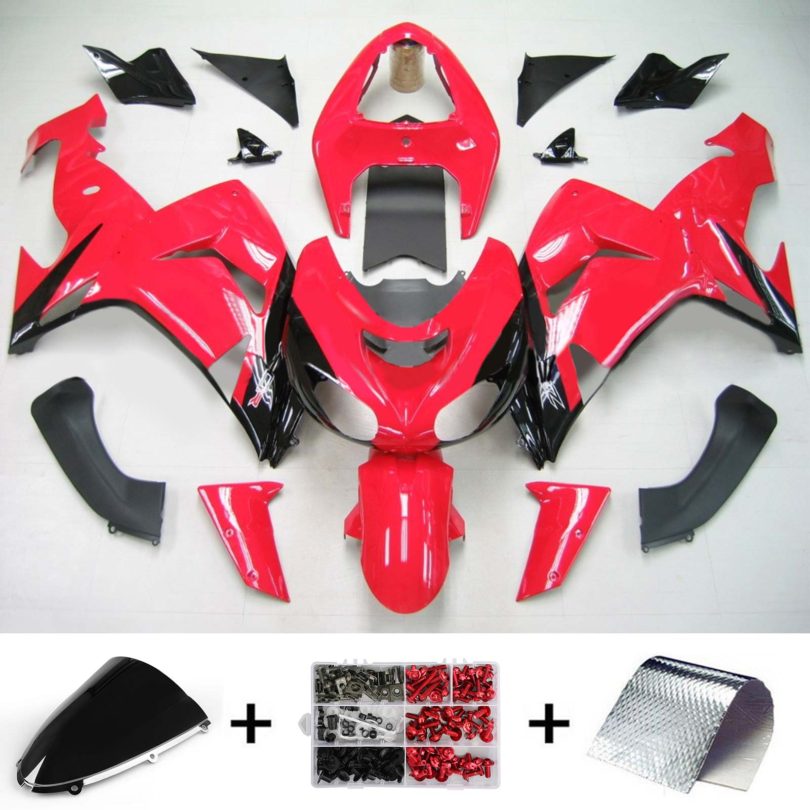 2006-2007 Kawasaki ZX10R Kit de carénage d'injection Amotopart Carrosserie Plastique ABS #121