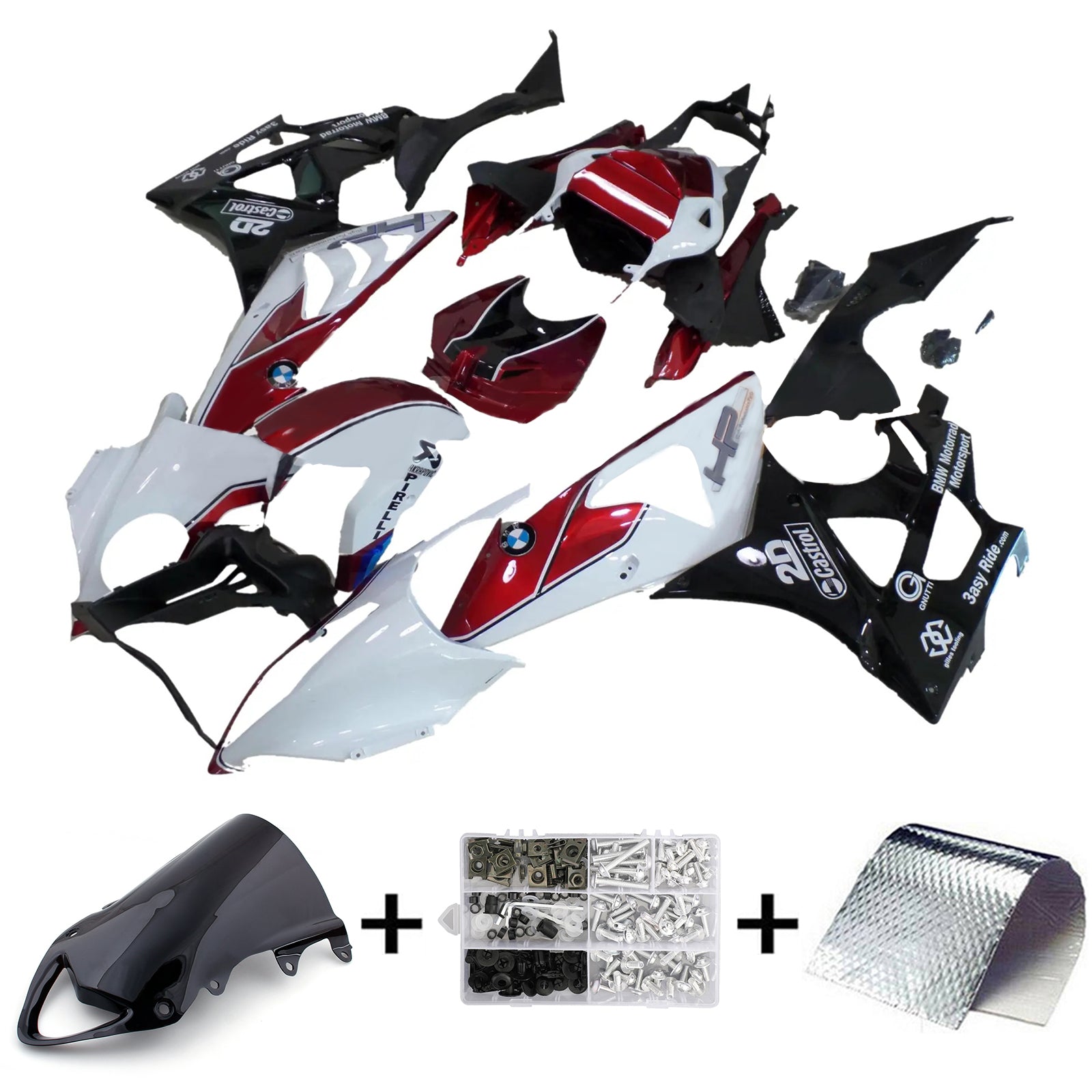 2009-2014 BMW S1000RR Fairing Kit Karosseri Plast ABS