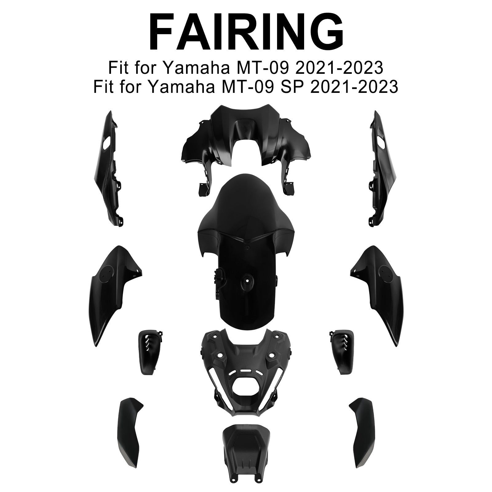 Yamaha MT-09 / MT-09 SP 2021-2023 Carrosseriekuip Injectie Ongeverfd