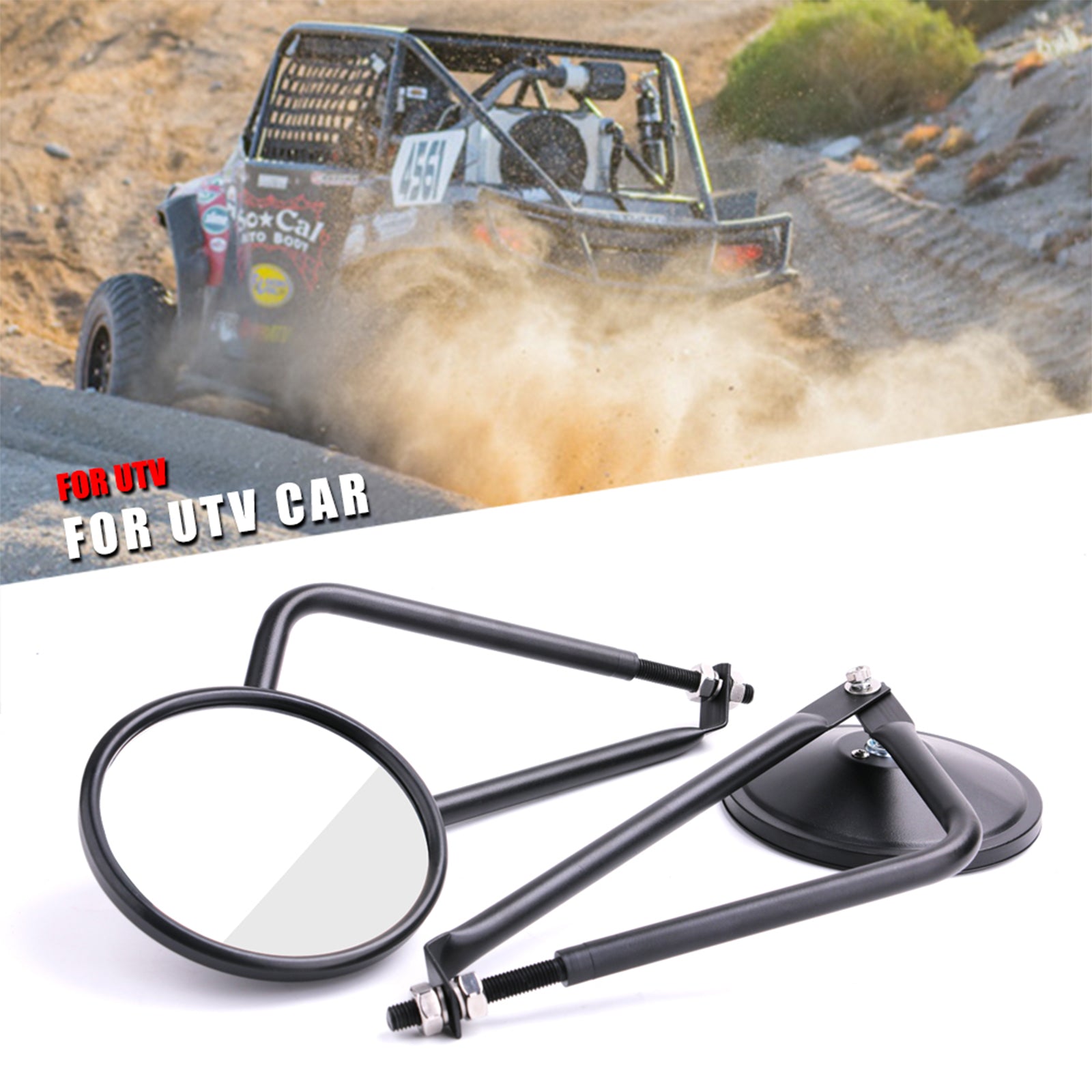 Rétroviseurs latéraux de 1.75 pouces, miroir rond universel adapté pour Atv Utv