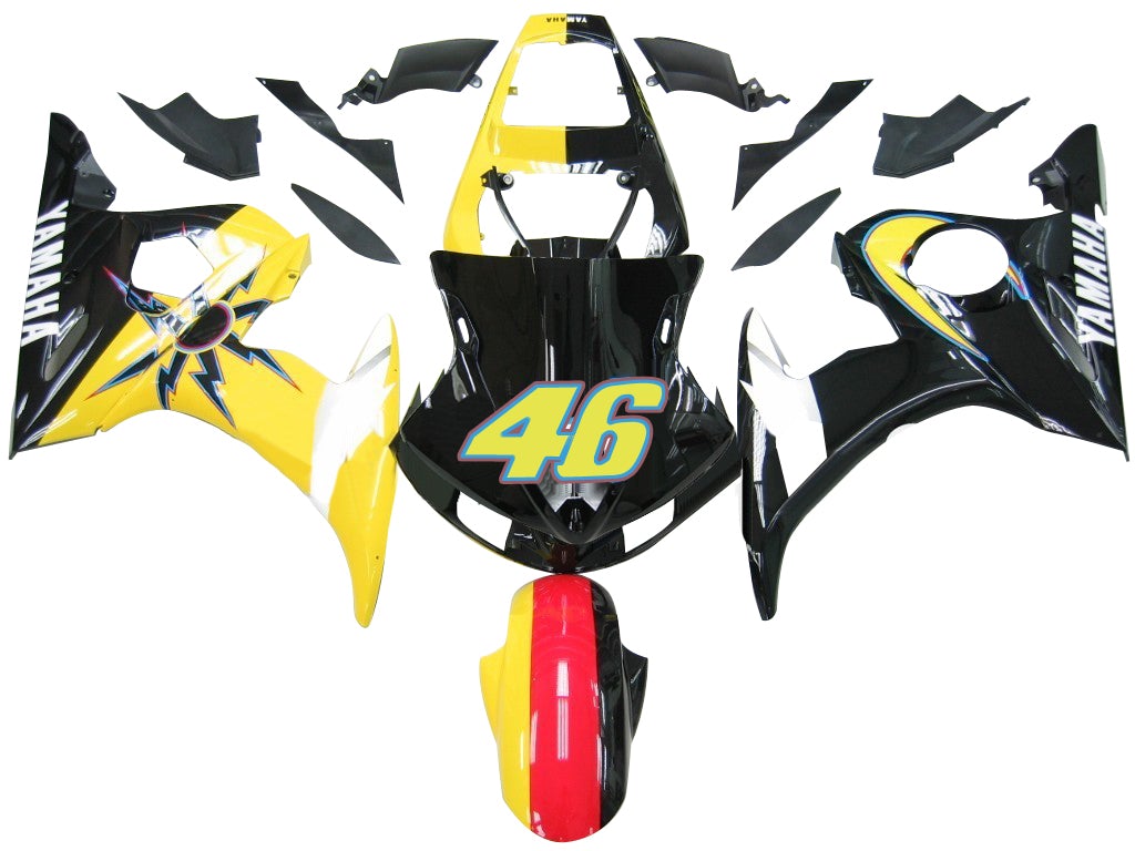 2005 Yamaha YZF 600 R6 Amotopart Injection Fairing Kit Bodywork Plastic ABS #9