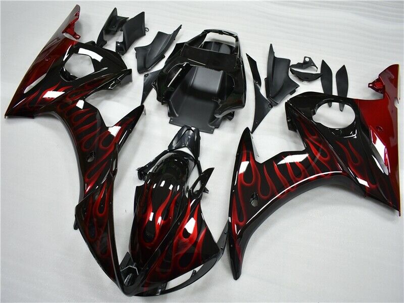 2005 Yamaha YZF R6 Amotopart kuip Red Flame-set