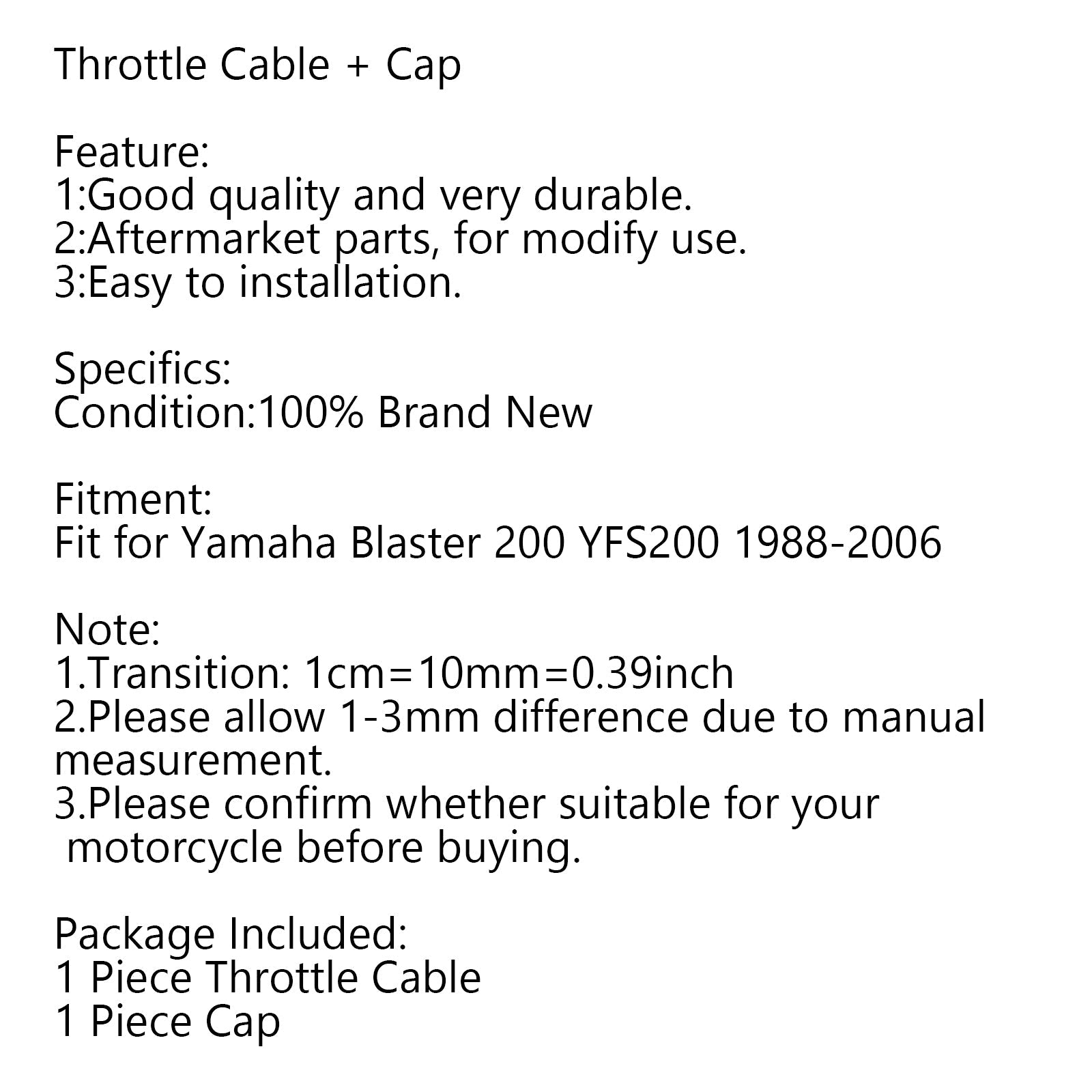 Areyourshop TORS Eliminator Kit fit for Yamaha Blaster 200 YFS200 1988-2006 Generic CA Market