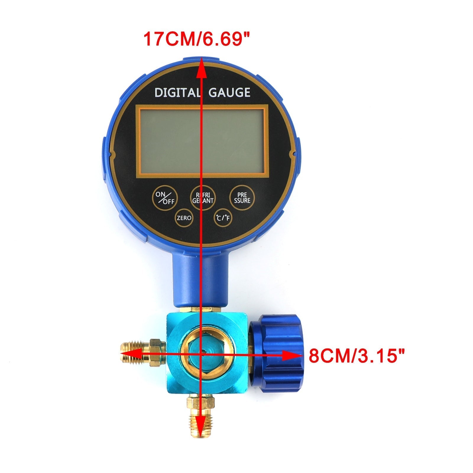 Refrigeration HVAC Digital Pressure Gauge Single Manifold Gauge