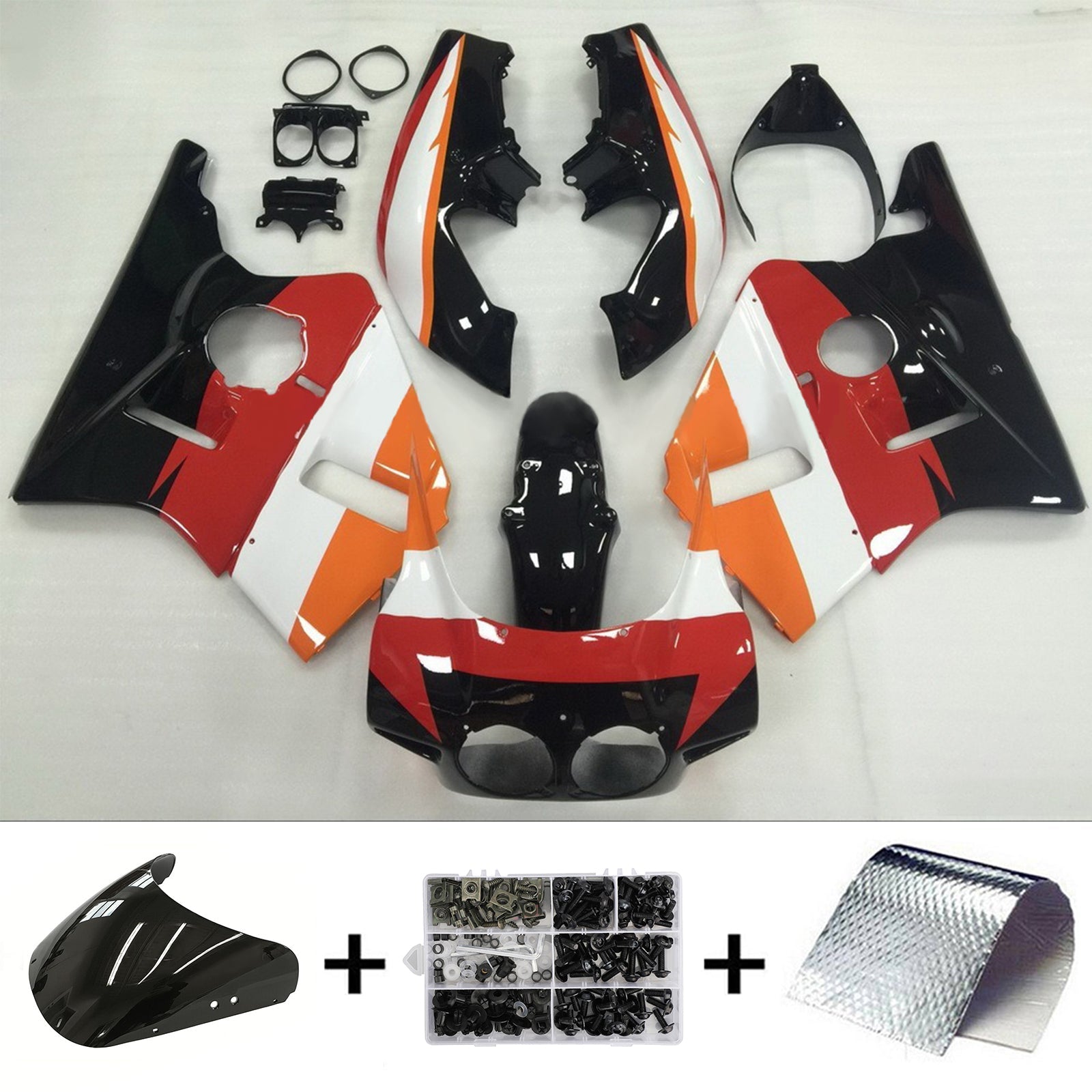 1987-1989 Honda CBR400RR NC23 Amotopart Injection Fairing Kit Bodywork Plastic ABS #105