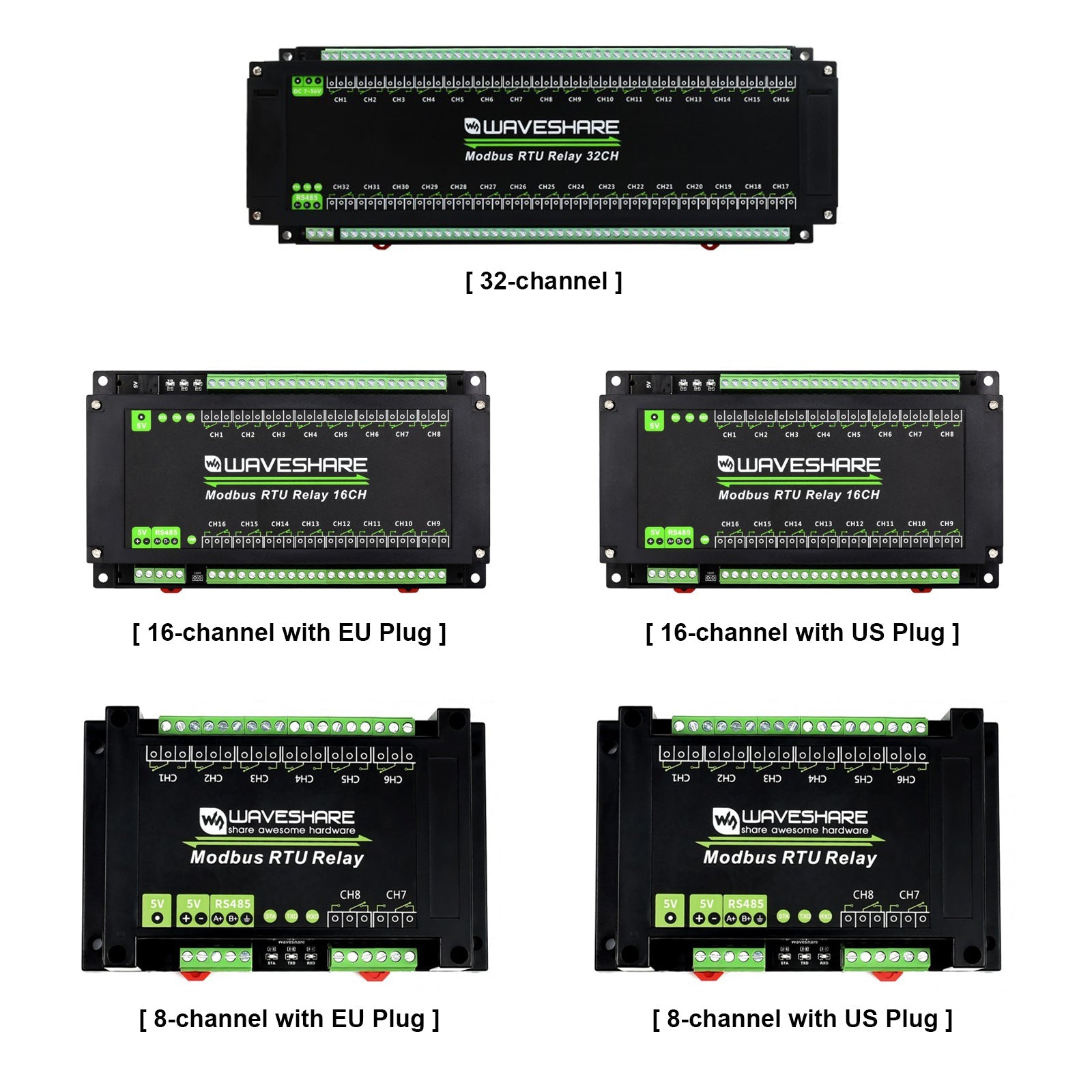 Circuits de protection d'isolement de module de relais RS485 à 8/16/32 canaux Modbus RTU