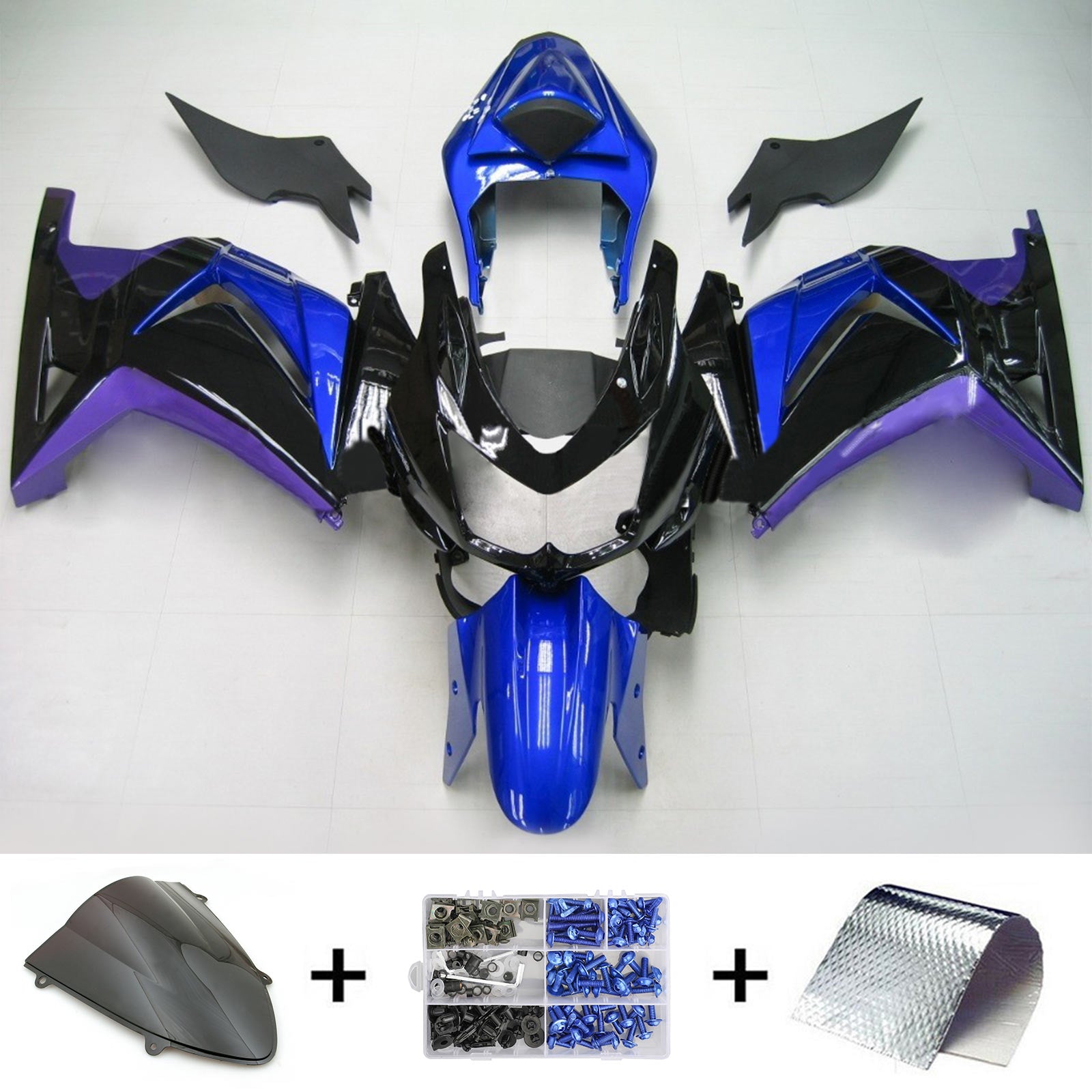 2008-2012 Kawasaki EX250/Ninja250 Injection Fairing Kit Bodywork Plastic ABS