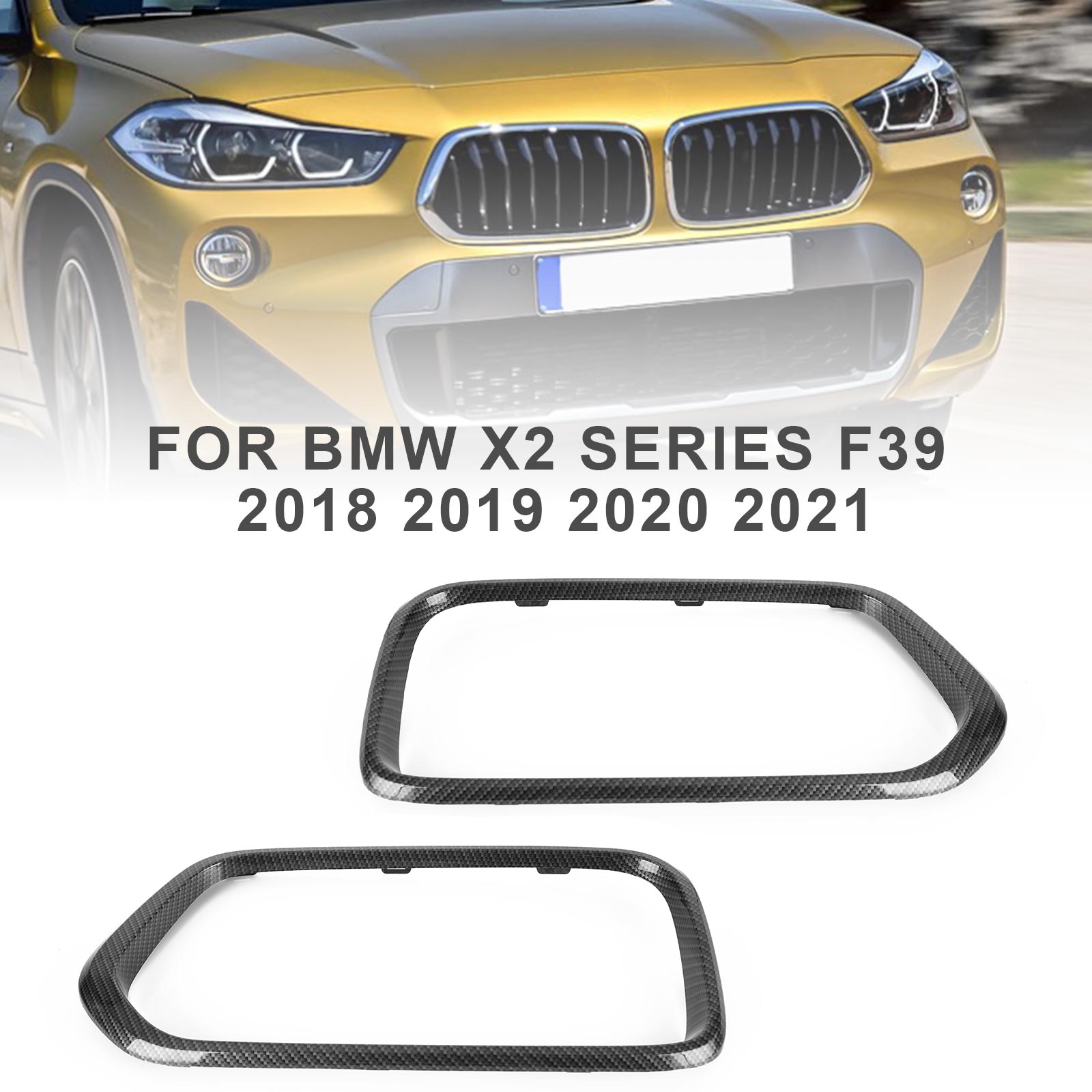 2018-2023 BMW X2 Series F39 Front Bumper Grill Frame Cover Trim 51712455246 51712455247 Generic